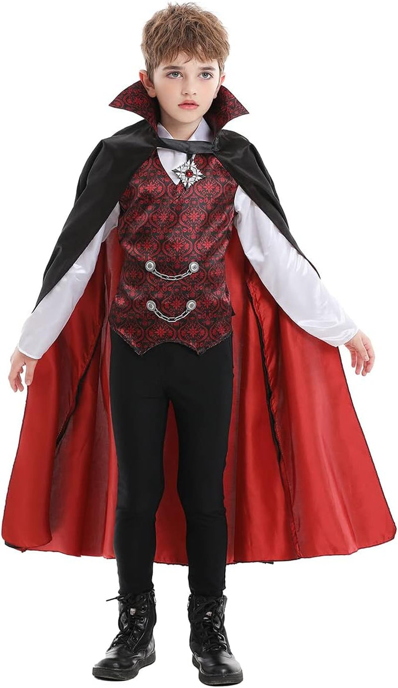 Halloween Classic Vampire Costume Includes Cape and Shirt for Child