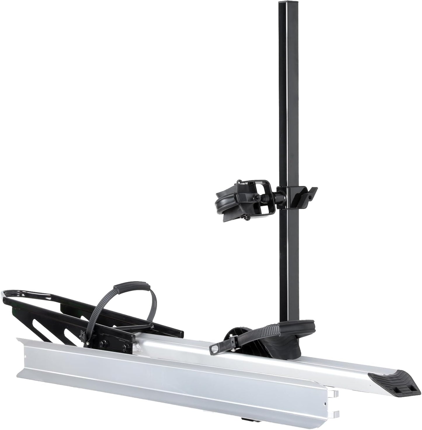 Hitch Mount Single Bike Rack with Ramp for Electric Bike, 100 Lbs. Capacity Bike Carrier for Truck, Trailer, RV, SUV