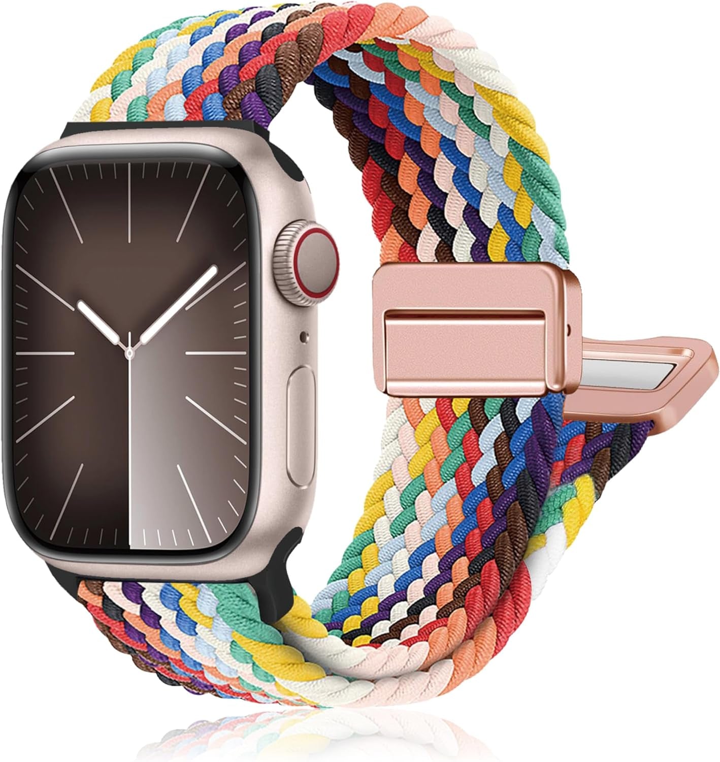 Magnetic Braided Stretchy Loop - Compatible with Apple Watch Band 42Mm 46Mm 40Mm 41Mm 44Mm 45Mm 38Mm Ultra/2 49Mm Women Men,Elastic Woven Fabric Nylon Strap for Iwatch Ultra Series 10 9 8 7 6 5 4 3 SE