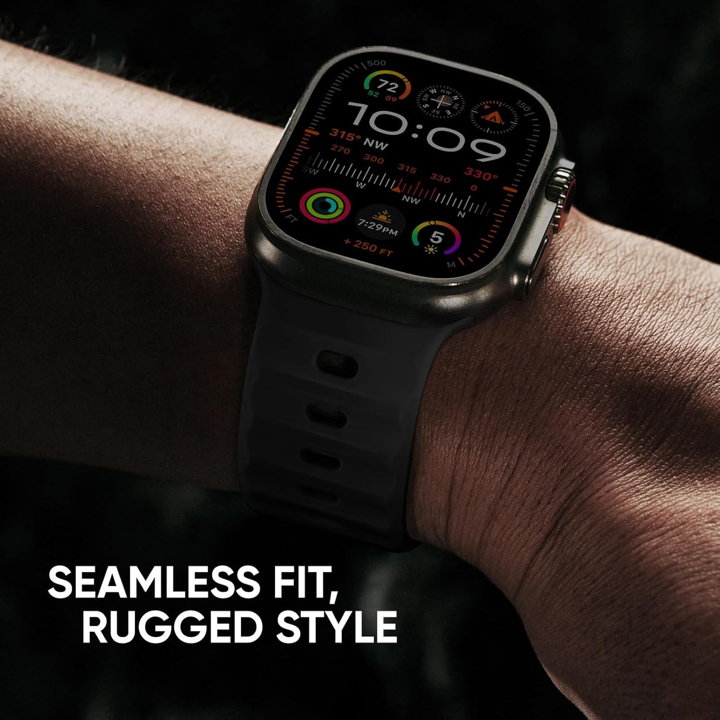 Sport Bands Compatible with Apple Watch Ultra 2 Band 49Mm 46Mm 45Mm 44Mm 42Mm for Men, Breathable Soft Wide Silicone Waterproof Strap for Iwatch Series 10 9 8 7 6 5 4 3 SE Ultra