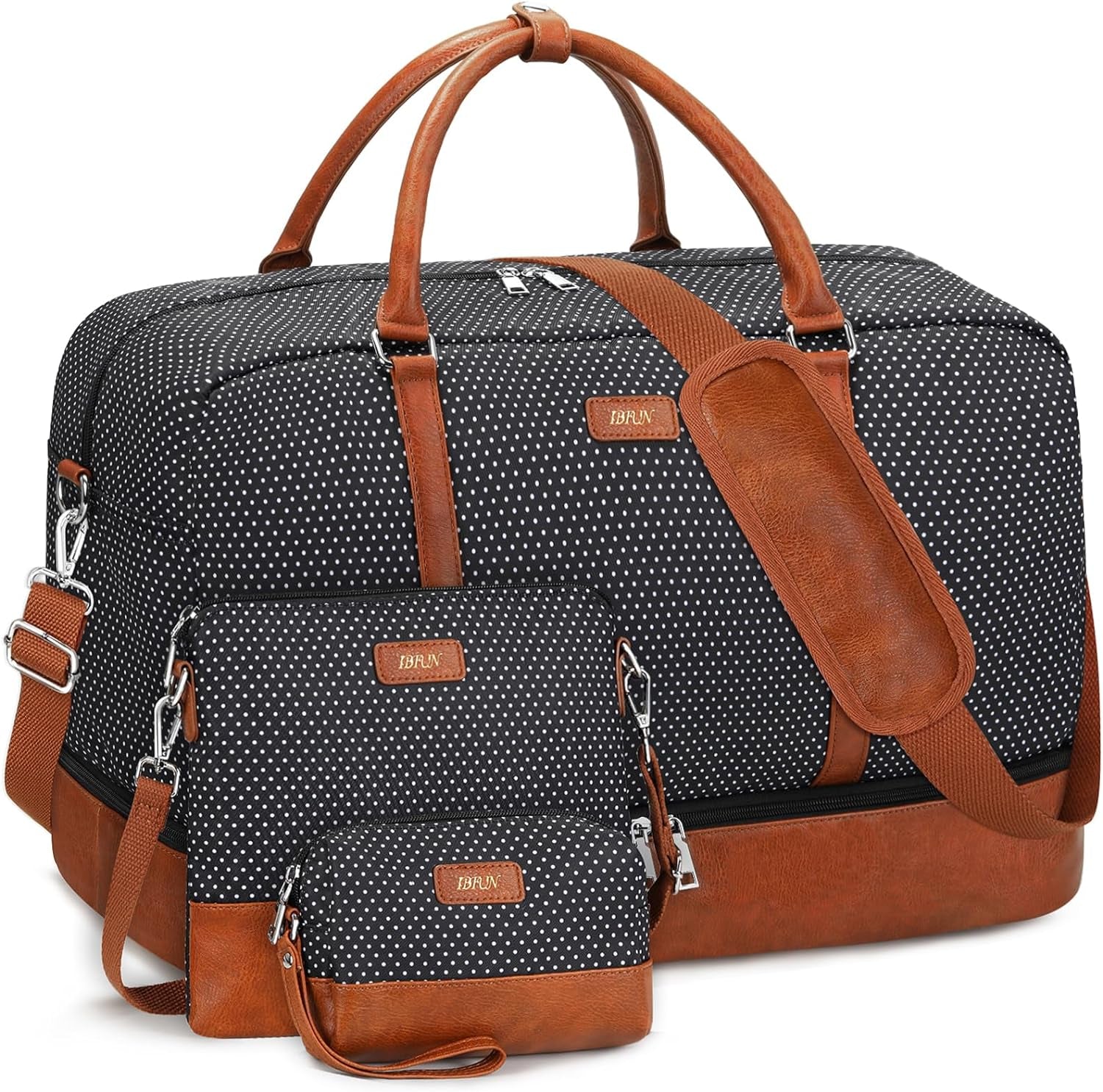 Weekender Bags for Women, 21" Weekender Travel Bag, Travel Duffle Bag with Shoe Compartment Carry on Overnight Duffel Bag for Weekend Travel Business Trip, 3PCS