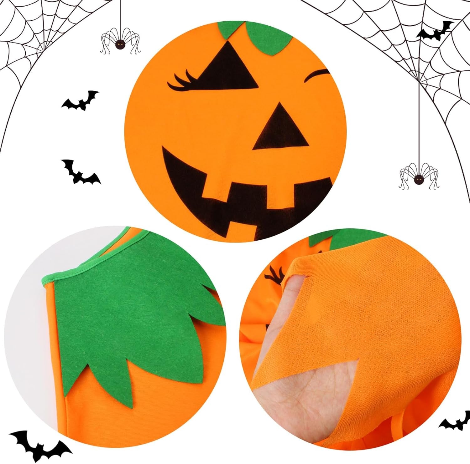3 PCS Halloween Pumpkin Poncho for Women,Pumpkin Cape Costume with Headband and Candy Bag,Halloween Costume for Women Adults