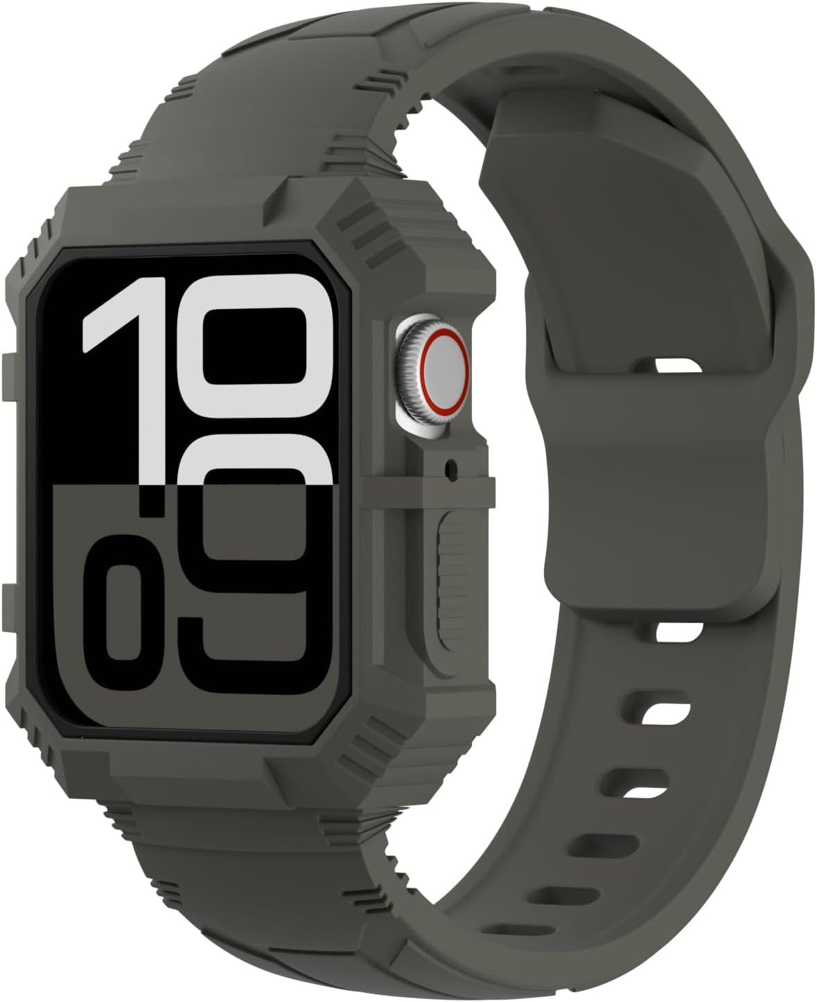 Rugged Silicone Sport Band with Case Compatible with Apple Watch Bands 38Mm 40Mm 41Mm 42Mm 44Mm 45Mm 46Mm, Shockproof Protective Bumper Cover Strap for Iwatch Series 10/9/8/SE/7/6/5/4/3/2/1