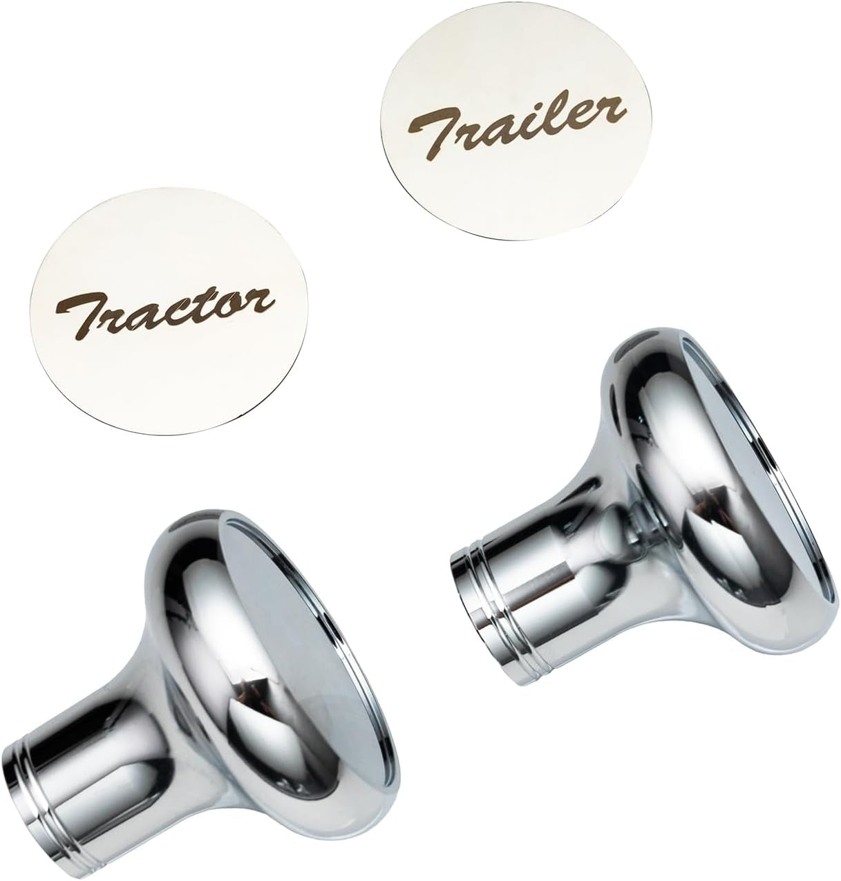 Pair of Tractor/Trailer Air Valve Knobs Made from Aluminum Interior Accessories Air Brake Knobs Compatible with Kenworth T680 Peterbilt 379 389 579 Freightliner, Chrome Stainless Steel (2 Set) TRUCK DRIVER