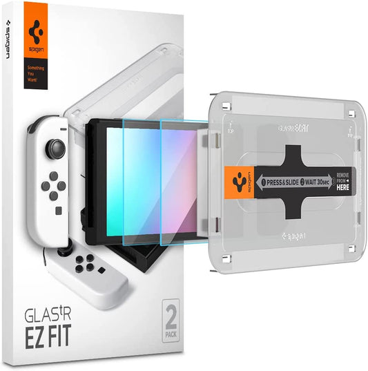 Tempered Glass Screen Protector [Glastr EZ FIT] Designed for Nintendo Switch (OLED Model) - 2 Pack