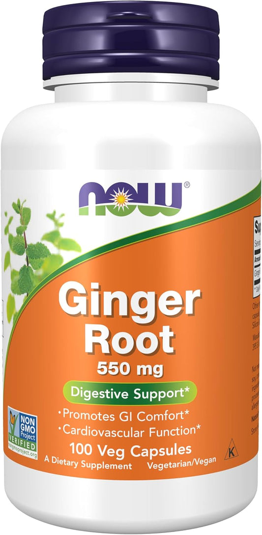 Supplements, Ginger Root (Zingiber Officinale) 550 Mg, Digestive Support*, 100 Veg Capsules TLBH
