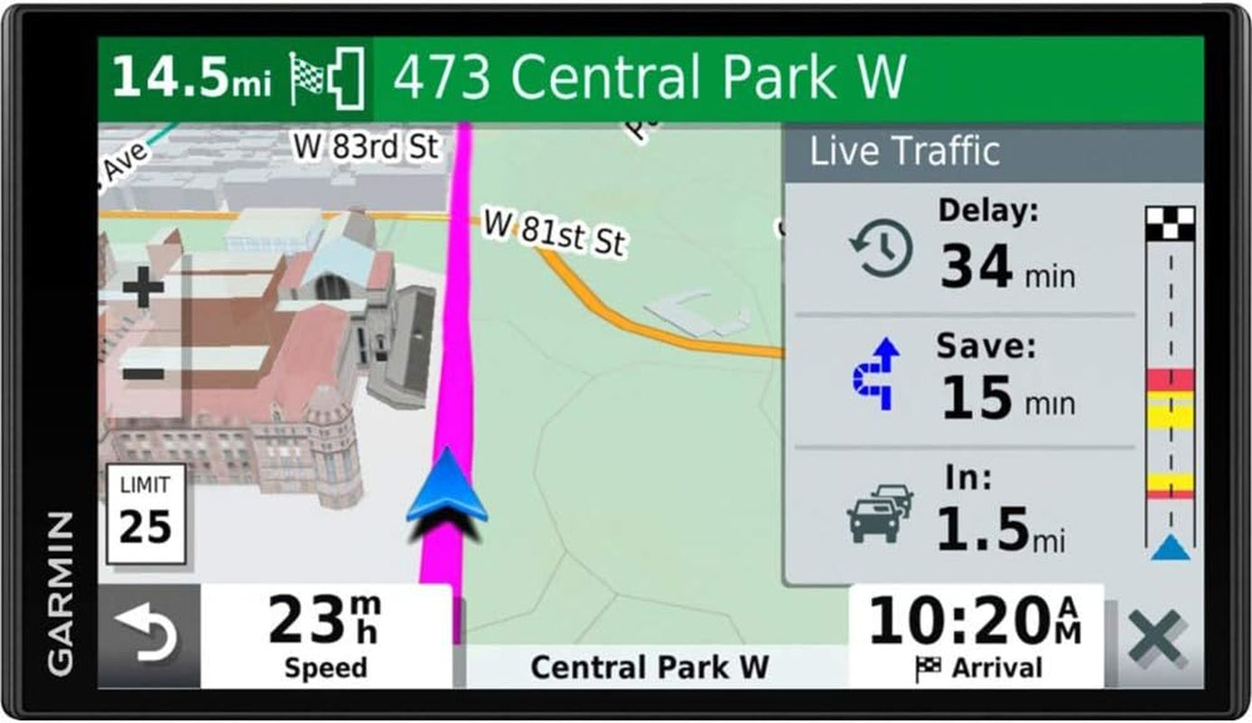 010-N2038-02 Drivesmart 65T GPS Navigator (Renewed) | Official USA Partner Model | Bundle with Dual DC12V/24V Electronic Car Socket, Universal Weighted & Deco Gear Hard EVA Case with Zipper TRUCK DRIVER