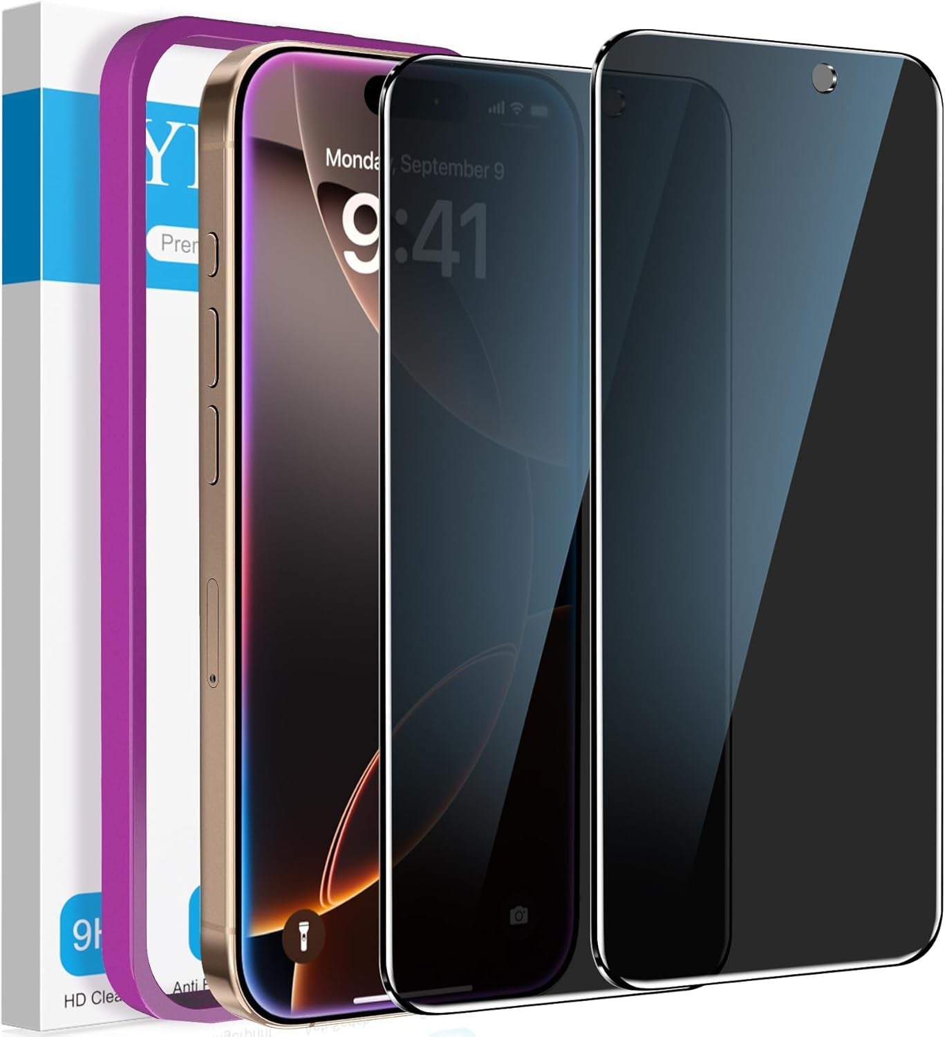 2 Pack for Iphone 16E / Iphone 14 /Iphone 13 /Iphone 13 Pro Privacy Screen Protector, anti Spy Privacy Screen for Iphone 14/13/13 Pro/16E Accessories, Private Case Friendly Film