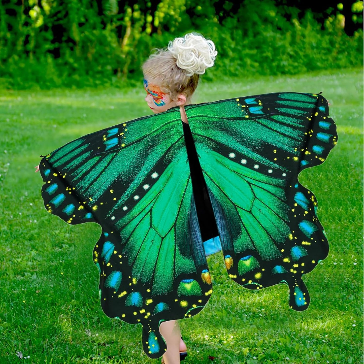 Butterfly Wings for Girls, Butterfly Costume for Halloween Party Kids Fairy Wing with Mask and Headband