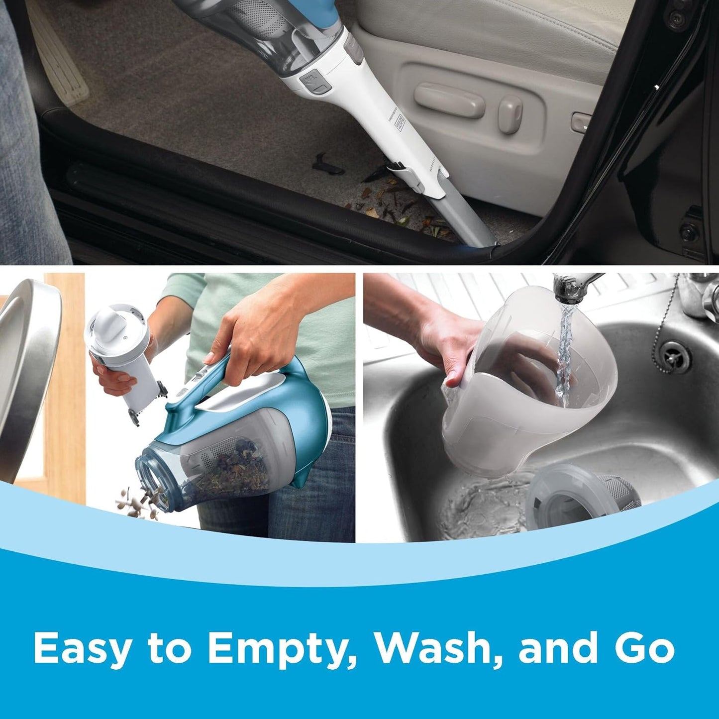 Dustbuster Advancedclean Cordless Handheld Vacuum, Compact Home and Car Vacuum with Crevice Tool (CHV1410L)