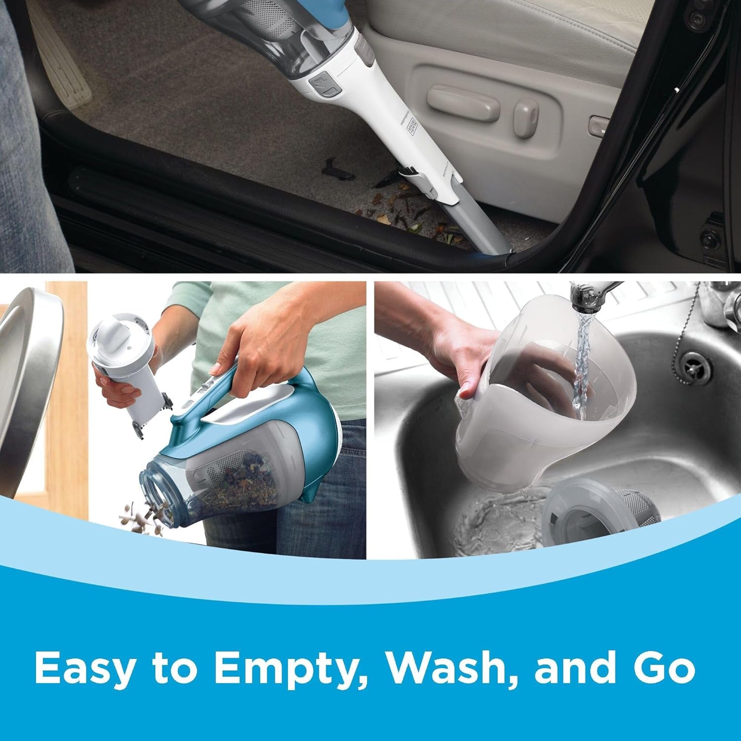 Dustbuster Advancedclean Cordless Handheld Vacuum, Compact Home and Car Vacuum with Crevice Tool (CHV1410L)