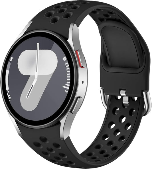 No Gap Sport Band Compatible with Samsung Galaxy Watch 7/6/5/4 Band 40Mm 44M/Galaxy Watch Fe/Watch 6 4 Classic 43Mm 47Mm 42Mm 46Mm/Watch 5 Pro 45Mm, 20Mm Soft Silicone Wristbands for Women Men