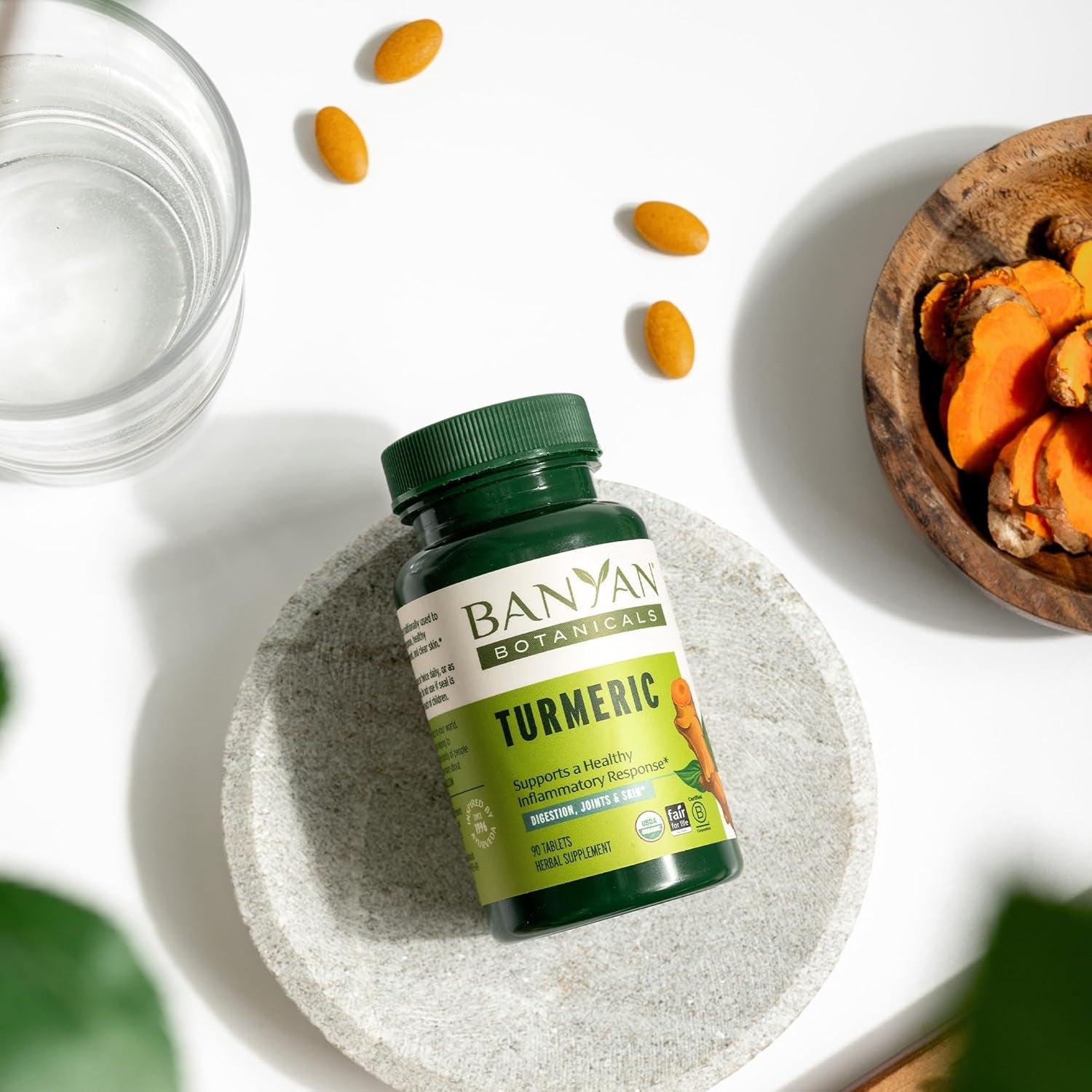 Turmeric Tablets – Organic Turmeric Supplement (Curcuma Longa) – for Supporting Healthy Skin, Comfortable Joints & Overall Health* – 90 Tablets – Non-Gmo Sustainably Sourced Vegan TLBH