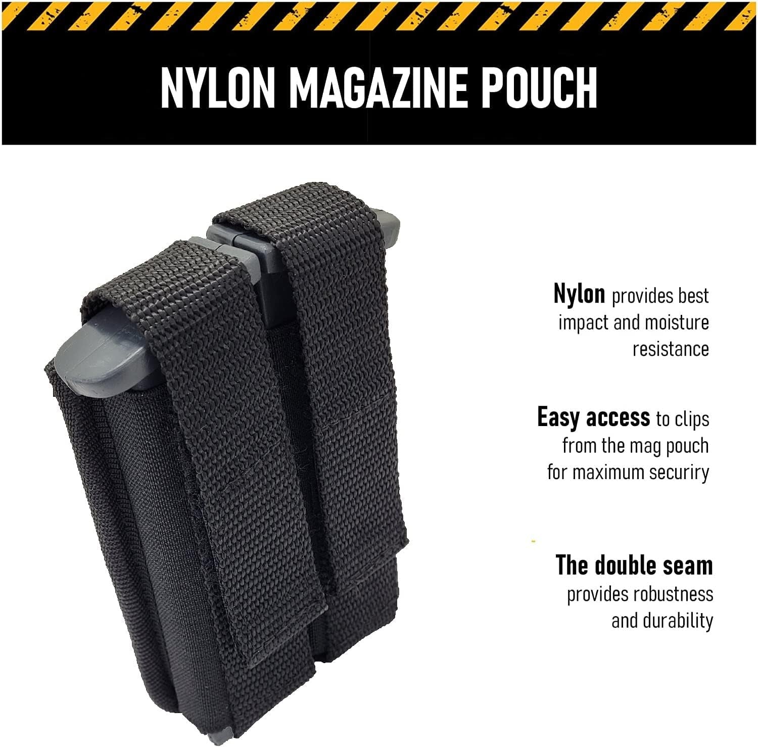 Magazine Pouch - Tactical Dual Stack Gun Mag Holster - Nylon Universal Belt Double Ammo Holder - Fits 9Mm .40 .380 10Mm for Glock Canik S&W M&P Sig Sauer Ruger Walther HK Pistols Etc - 4 Variation