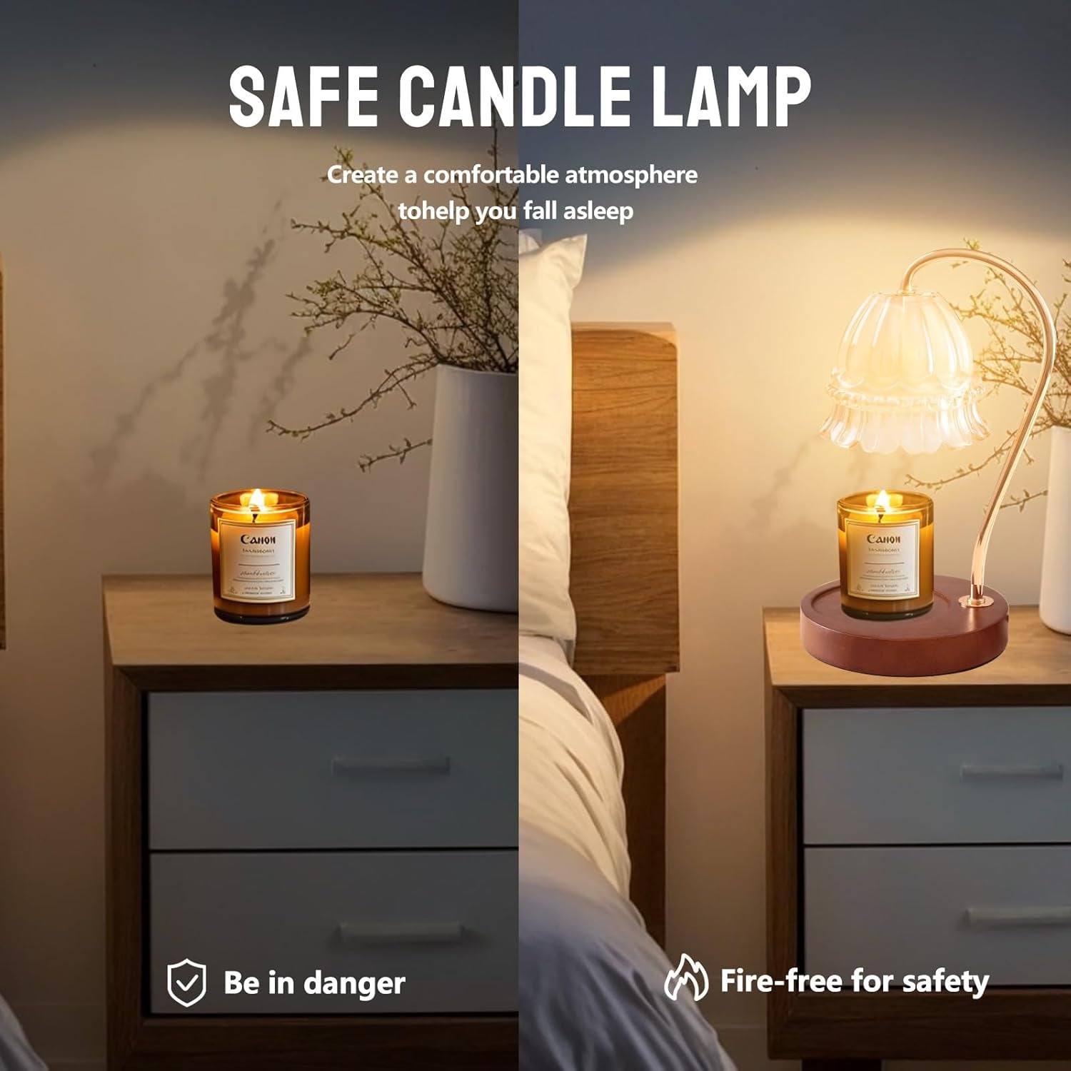 Fragrance Candle Warmer Lamp，Electric Candle Warmer with Timer & Dimmer，Mom Christmas Birthday Gifts for Women, House Warming Gifts New Home Bedroom Decor