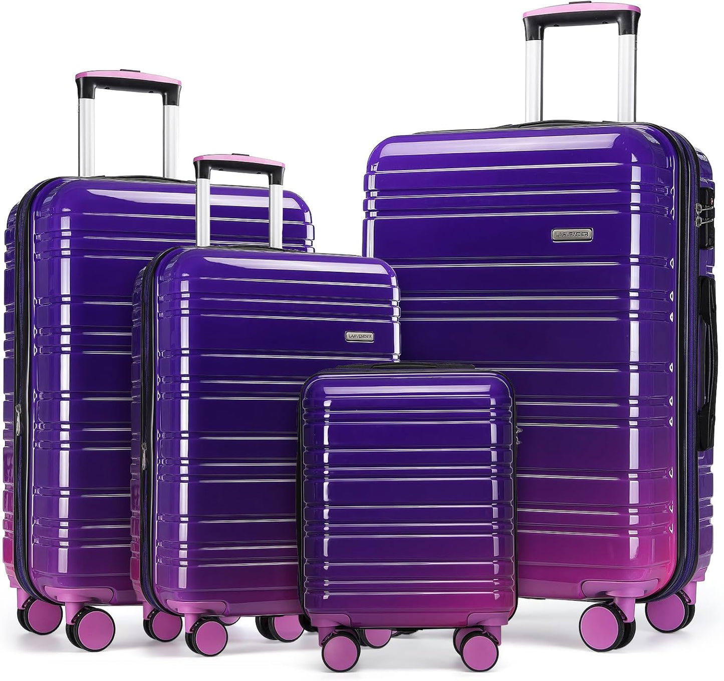 Luggage Sets 3 Piece, Hardside 20 in Carry on Luggage Airline Approved PC+ABS Suitcase Set with Spinner Wheels TSA Lock, Lightweight Rolling Suitcase for Men and Women, Leopard