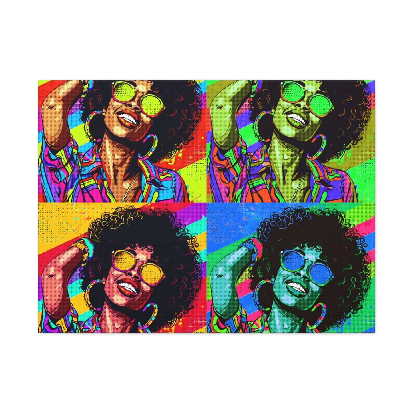 BLACK BEAUTY COLORFULL ANDY WARHOL STYLE Matte Canvas, Stretched, 1.25"
