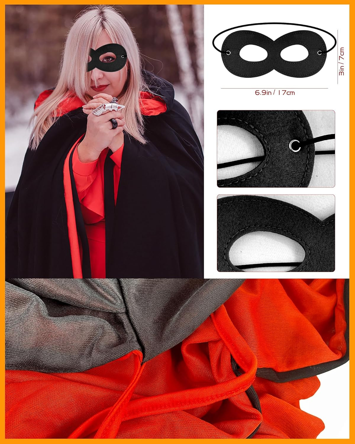 Hooded Cloak Long Cape for Adult Christmas Halloween Costumes Dress Up