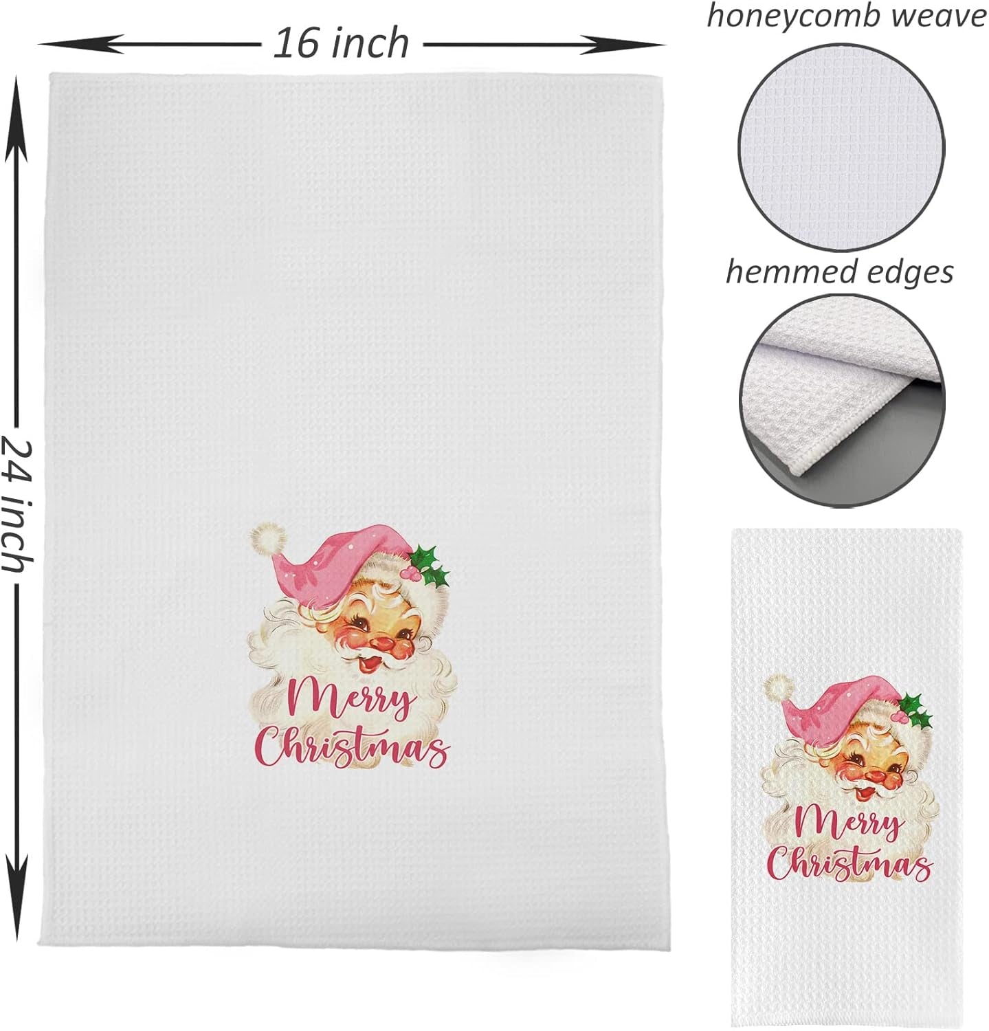 Pink Christmas Kitchen Towels,Pink Christmas Hand Towels,Pink Santa Christmas Towels,Pink Christmas Kitchen Decor,Christmas Bathroom Decor,Pink Merry Christmas Decor,16X24
