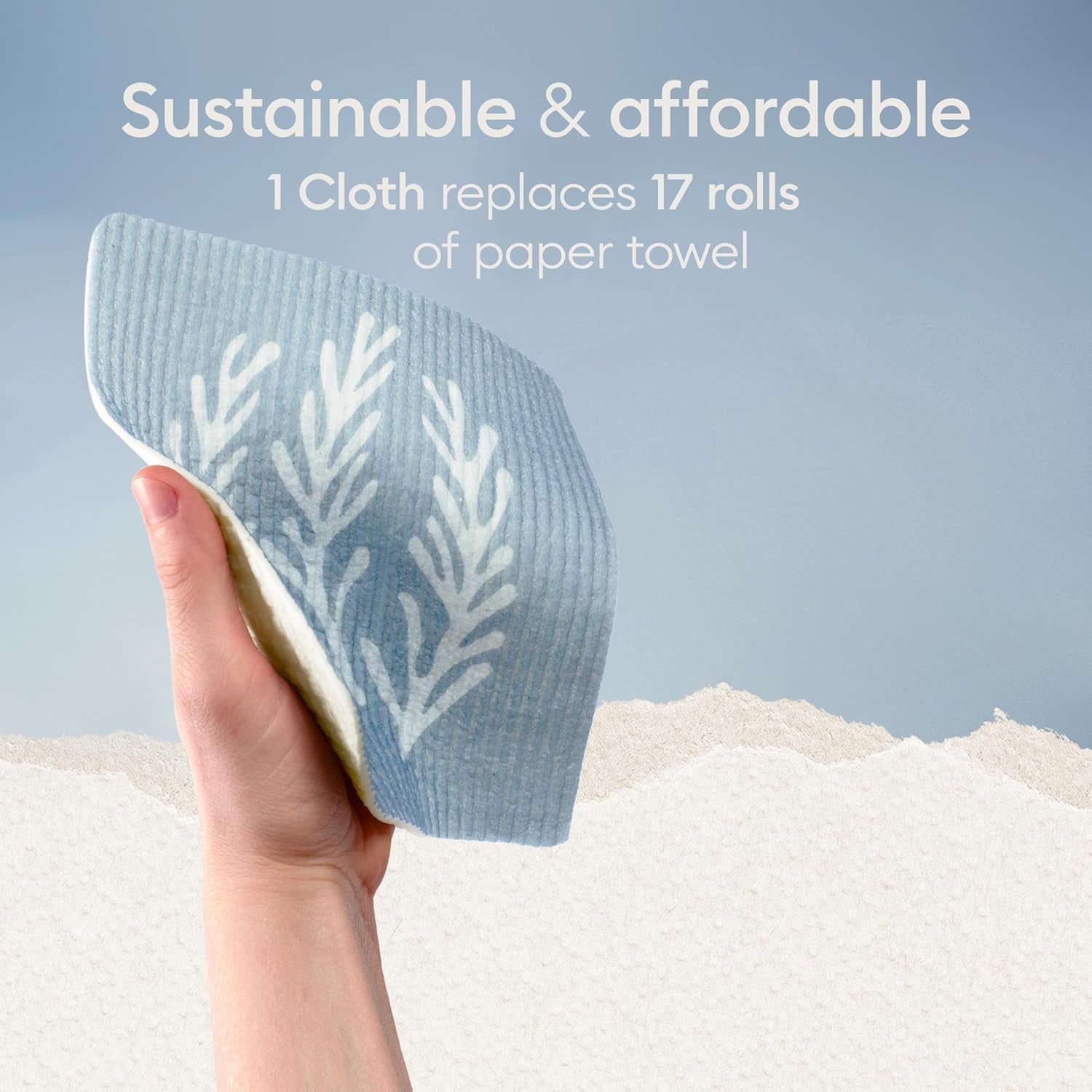 Swedish Dishcloths 5 Pack | Reusable Paper Towels | Eco-Friendly Cleaning Cloths | Designer Prints | Absorbent Natural Cellulose & Cotton | Sustainable Kitchen Sponge Cloth | Washable