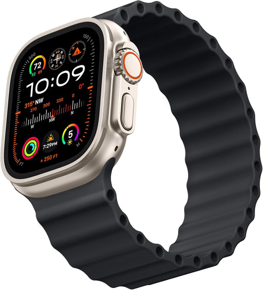 Ocean Solo Loop - Compatible with Apple Watch Ultra 2 Band 49Mm 46Mm 45Mm 44Mm 42Mm for Men Women for 7.8"-8.5" Wrist, for Iwatch Bands Series 10/9/8/7/6/5/4/3/2/1 SE