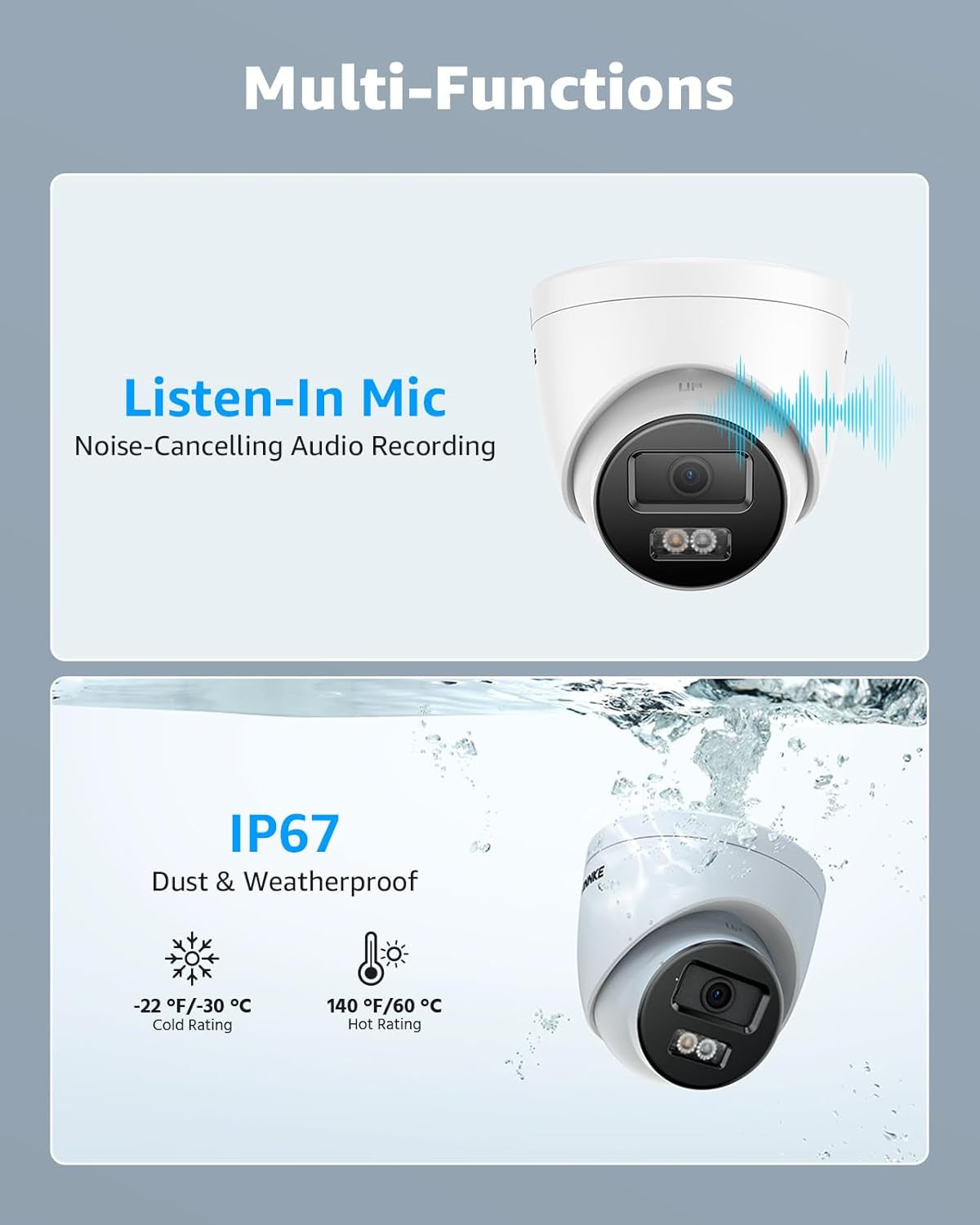 4K Poe Security Camera System with Audio Recording, 8 Channel 12MP H.265+ NVR with 4Pcs 8MP IP Turret Cams, Wide-Angle, IP67 Waterproof, Smart Dual Light, AI Human&Vehicle Detection(2Tb HDD)