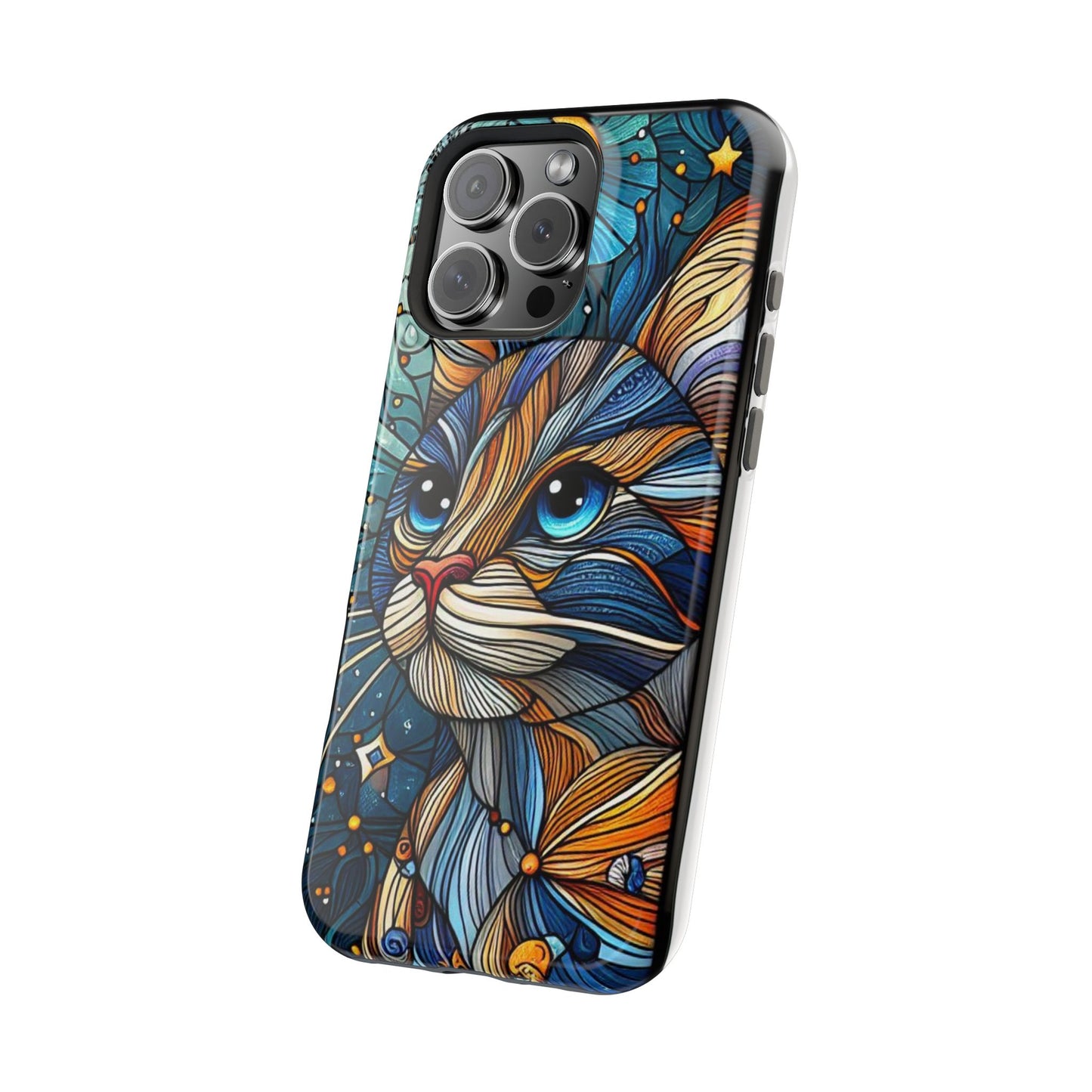 Cat-Stained Glass Magnetic Tough Cases