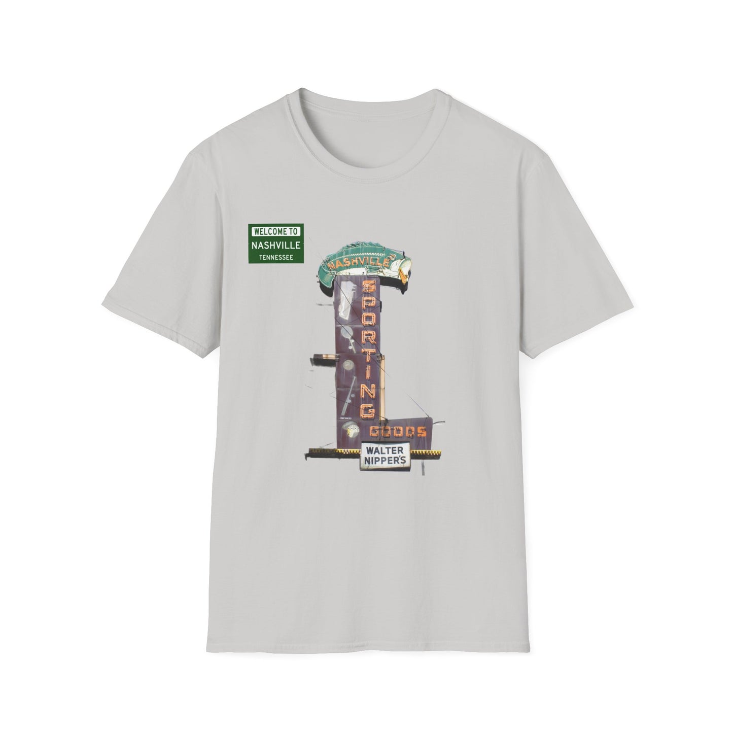 RETRO VINTAGE Nashville Sporting Goods [gone] Nashville, TN Unisex Softstyle T-Shirt