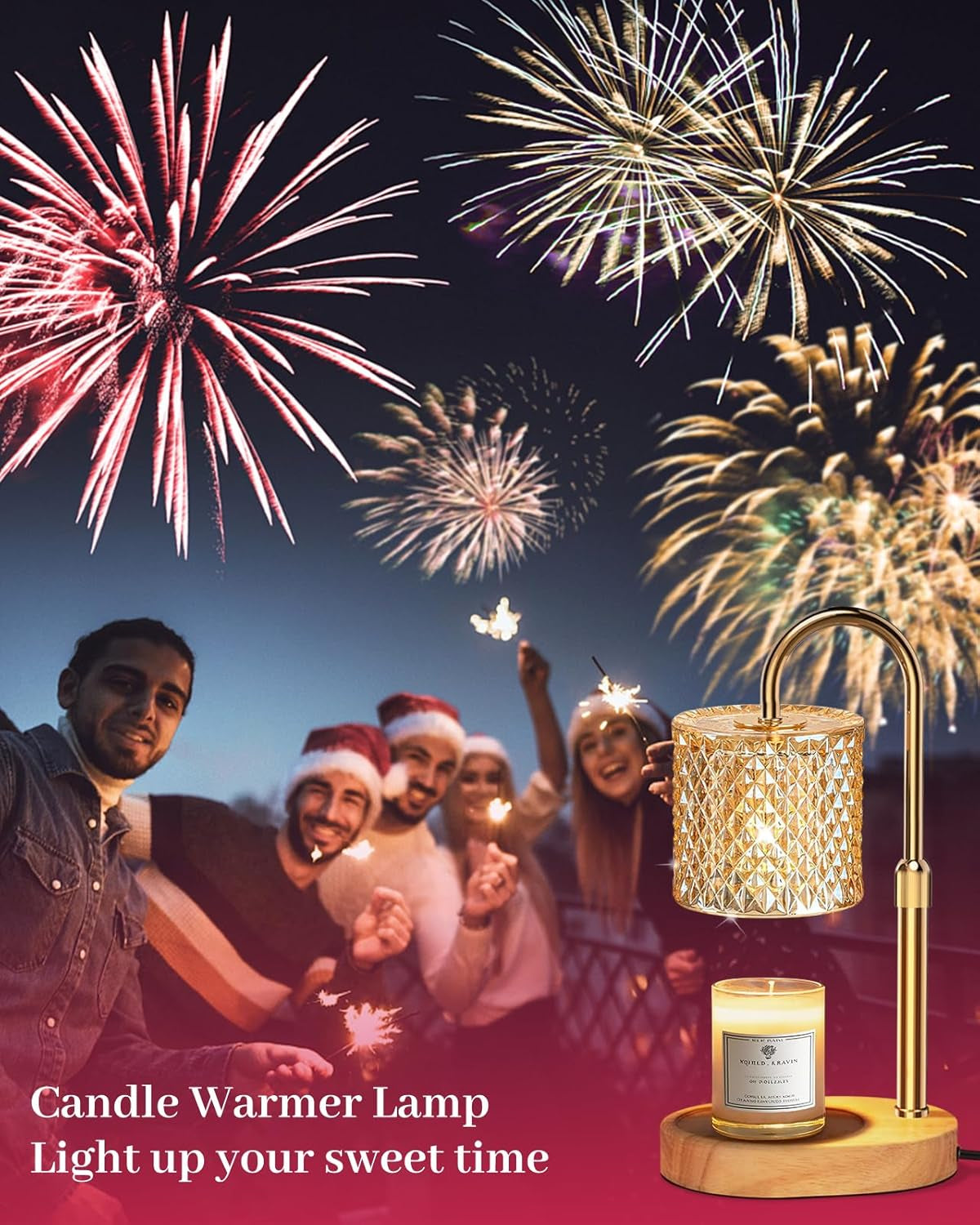 Candle Warmer Lamp with Timer Dimmer Adjustable Height, Candle Warmer with 2 Bulbs Gift for Women Mom Christmas Mother'S Day