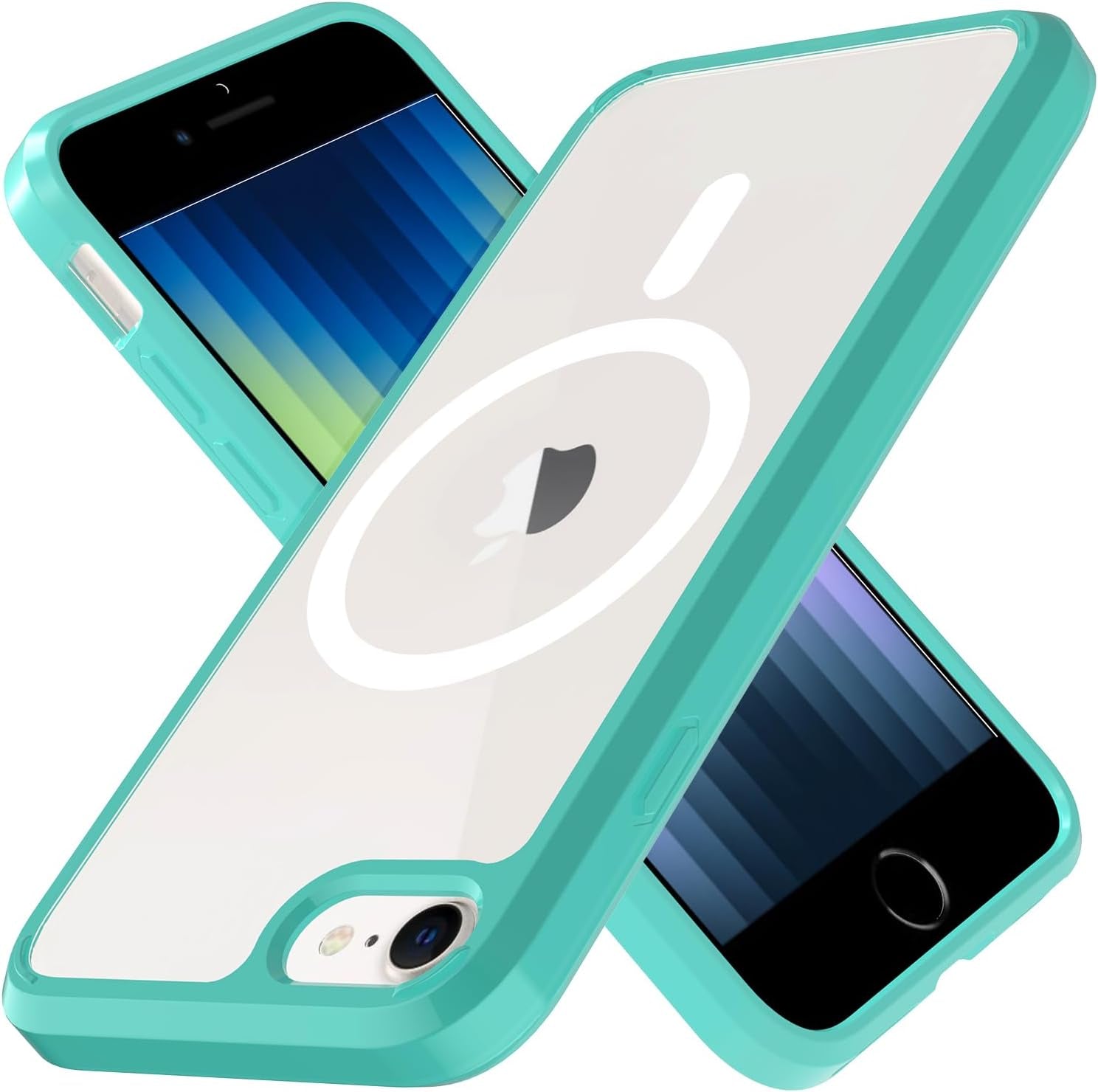 2025 New Magnetic for Iphone 16E Case,Compatible with Magsafe,Military Grade Drop Tested, Shockproof Matte Translucent Hard Back Slim Protective Case.Black Magnetic Circle.