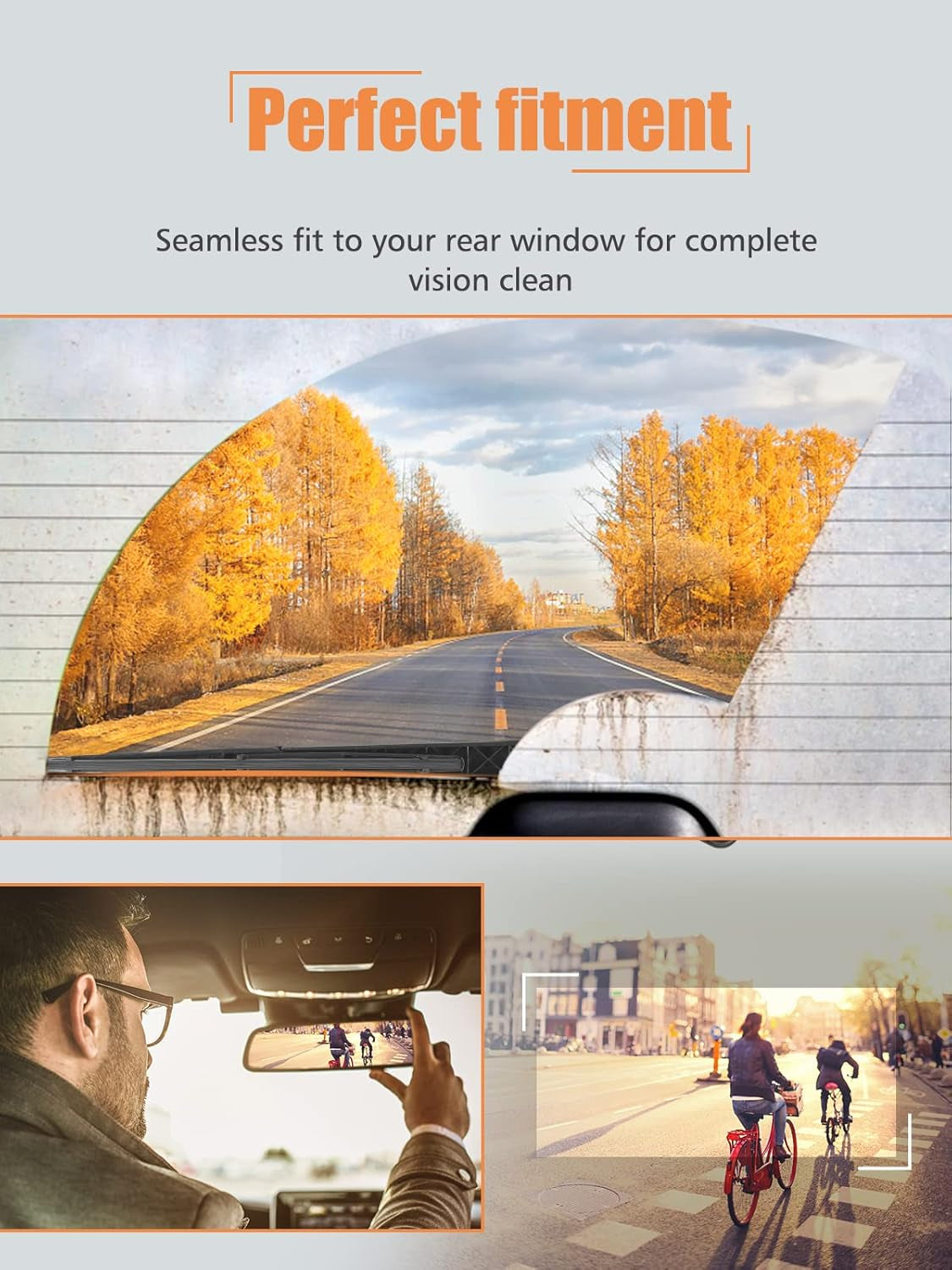 Rear Windshield Wiper Blade Replacement for Toyota RAV4 2013-2018, Highlander 2020-2023, Jeep Compass 2018-2022 - Back Wiper Blade OEM Factory Accessories Replacement 85242-42040, 10 Inches