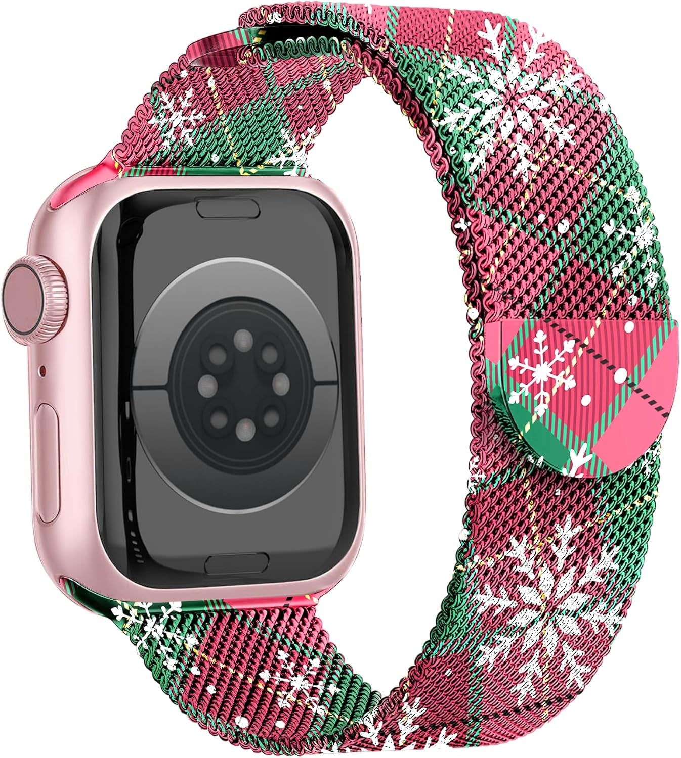 Magnetic Metal Easter Apple Watch Bands for Women Men 41Mm 42Mm 44Mm 45Mm 46Mm 49Mm 38Mm 40Mm, Valentine Holiday Milanese Loop Strap for Apple Watch Series 10 9 SE 8 7 6 5 4 3 2 1 Ultra 2 1-Purple Easter Eggs & Rabbit
