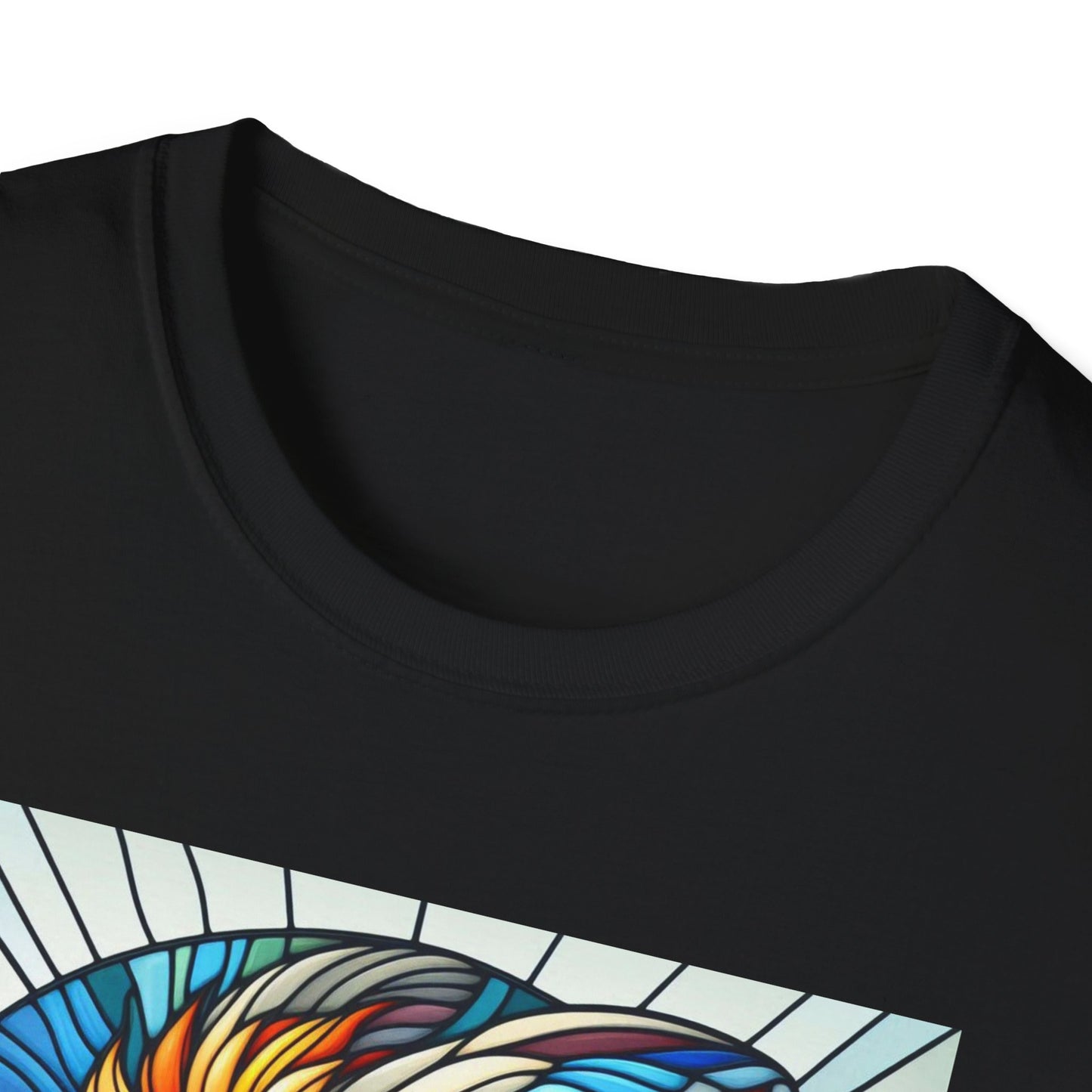 Lionhead Rabbit Animal Stained Glass Design Unisex Softstyle T-Shirt