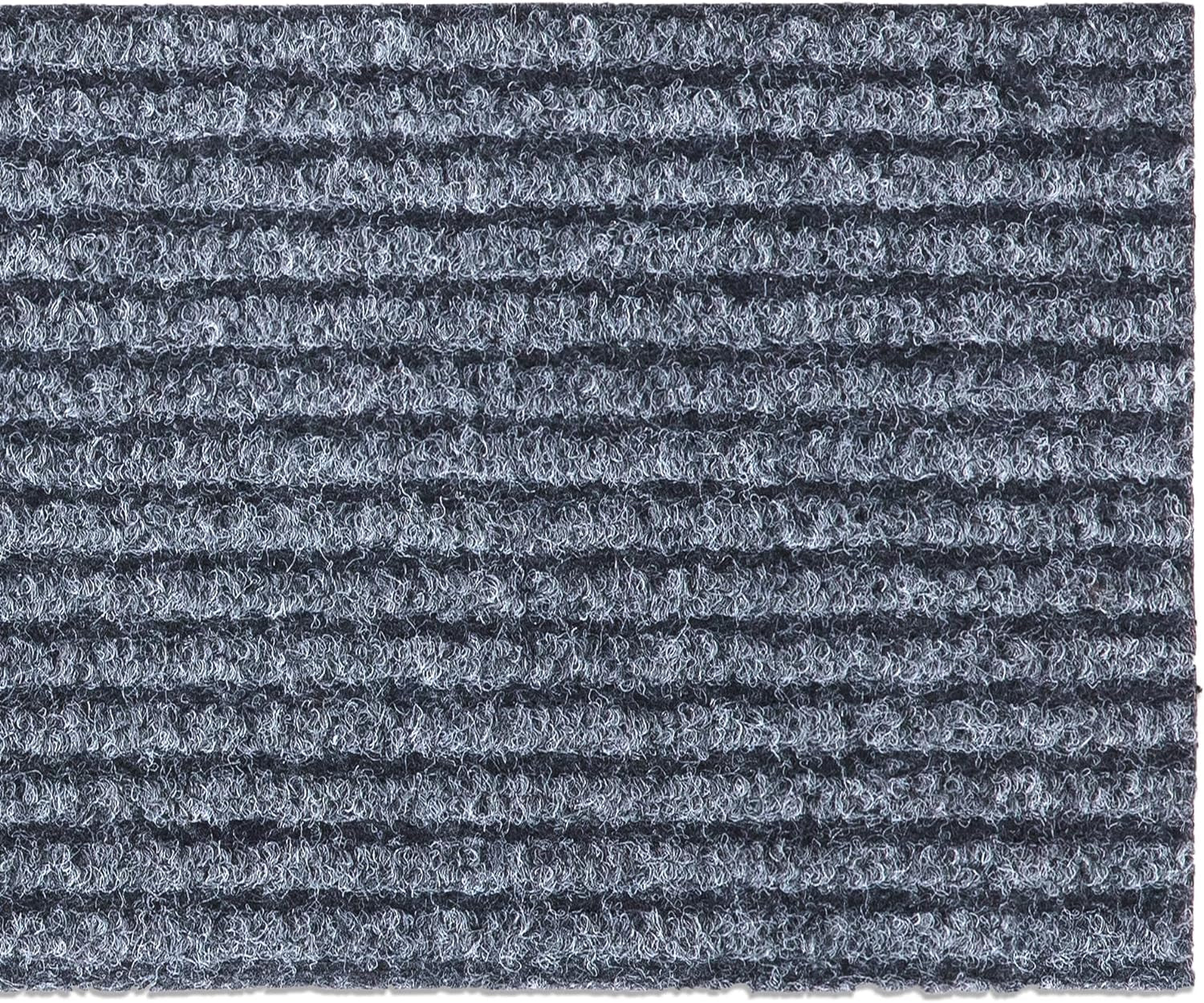 Solid Design Non-Slip Rubberback 8" X 30" Indoor/Outdoor Waterproof Stair Treads for Stairs, Garage, Patio, 7 Pack, Gray