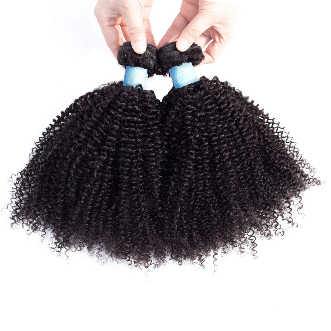 7A Mongolian Afro Kinky Curly Boho Human Braiding Hair 3 Bundles 18 20 22 Inch Unprocessed Hair Weave Weft Big Hair for African American Women Natural Color