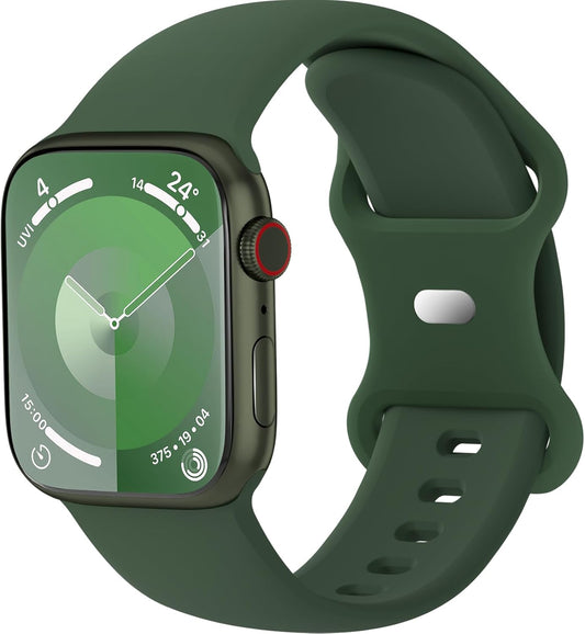 Extra Widened Silicone Bands Compatible with Apple Watch 38Mm 40Mm 41Mm 42Mm 44Mm 45Mm 49Mm, Replacement Soft Sport Strap Wristbands for Iwatch Series 9/8/7/6/5/4/3/2/1 Ultra SE Women Men, Clover