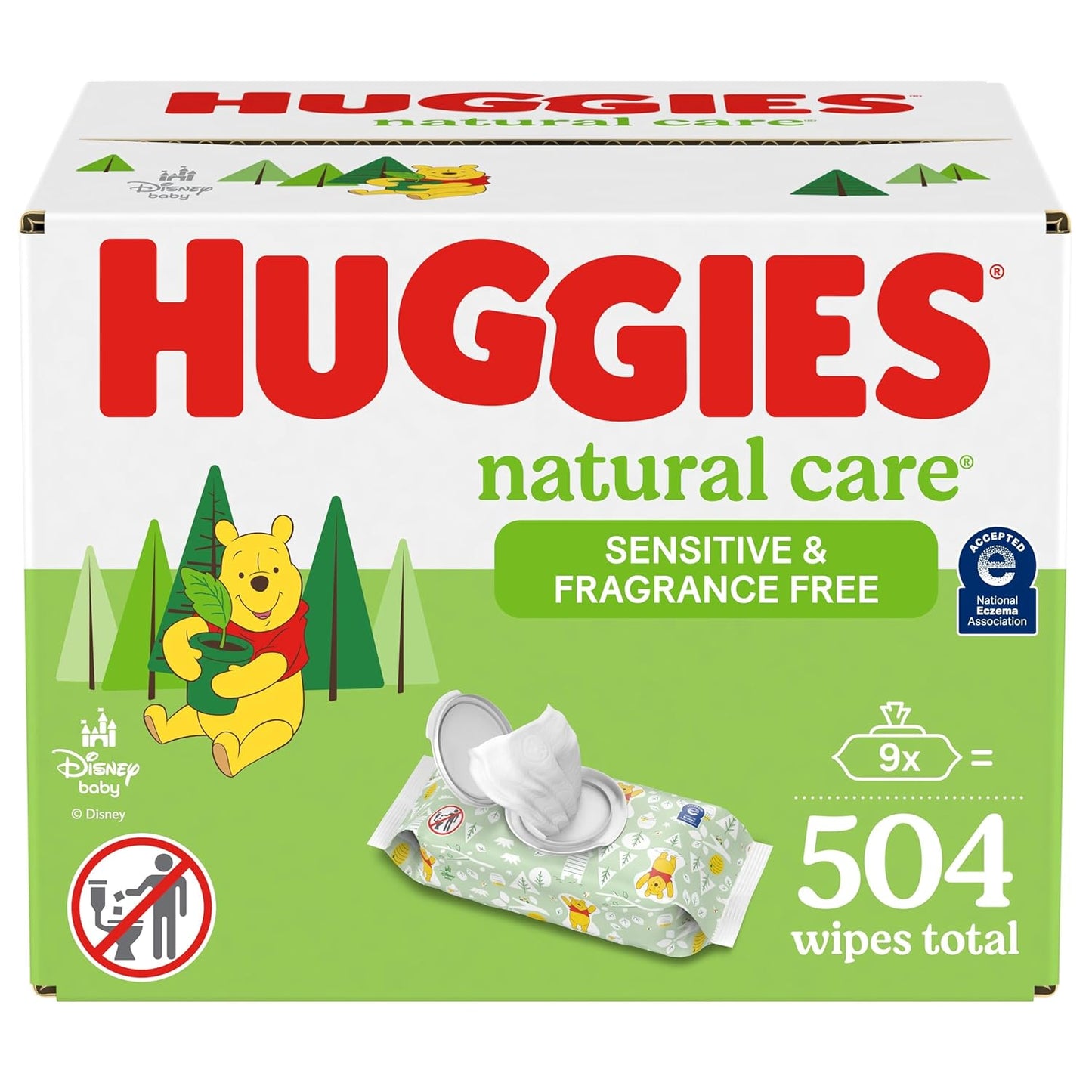 Natural Care Sensitive Baby Wipes, Unscented, Hypoallergenic, 99% Purified Water, 12 Flip-Top Packs (768 Wipes Total), Packaging May Vary