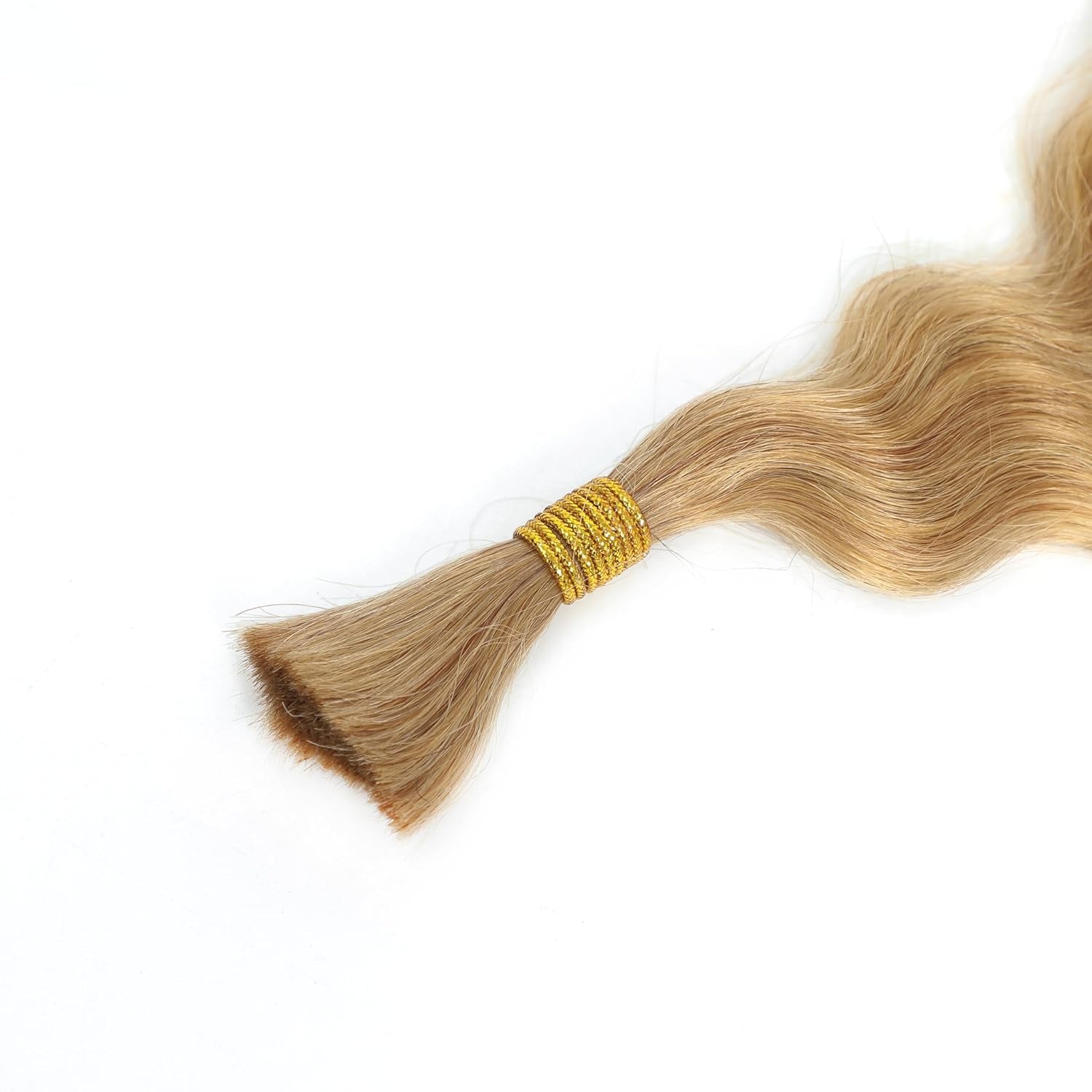 Super Wave Bulk Human Hair 100% Unprocessed Brazilian Virgin Human Hair Extensions Bundles for Braiding Hair Wet and Wave Micro Human Hair(1Pack-4Pcs, 18Inch #27)