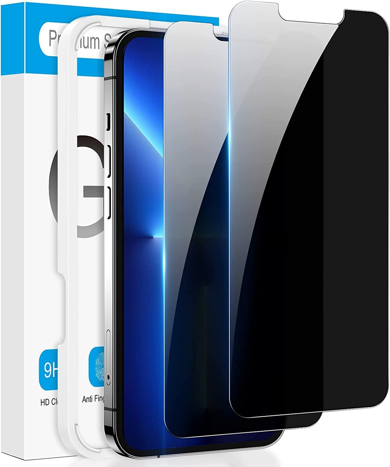 for Iphone 16E/14/13/ 13 Pro Privacy Screen Protector, 2 Pack Privacy Screen, anti Spy Tempered Glass Film with Easy to Install Kit, Accessories 6.1 Inch