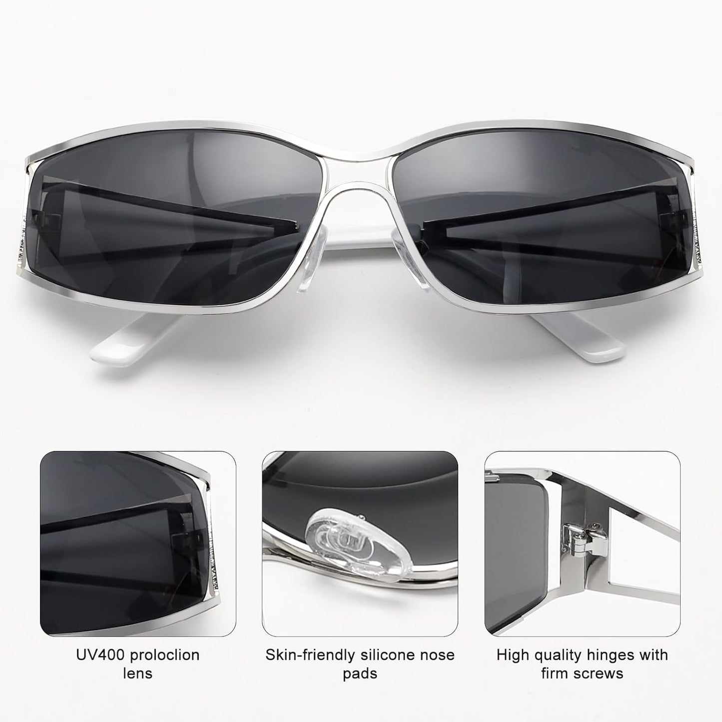 Y2K Sunglasses for Women,Fashion Metal Y2K Glasses,Trendy 2000S Sunglasses Aesthetics Y2K Accessories for Women