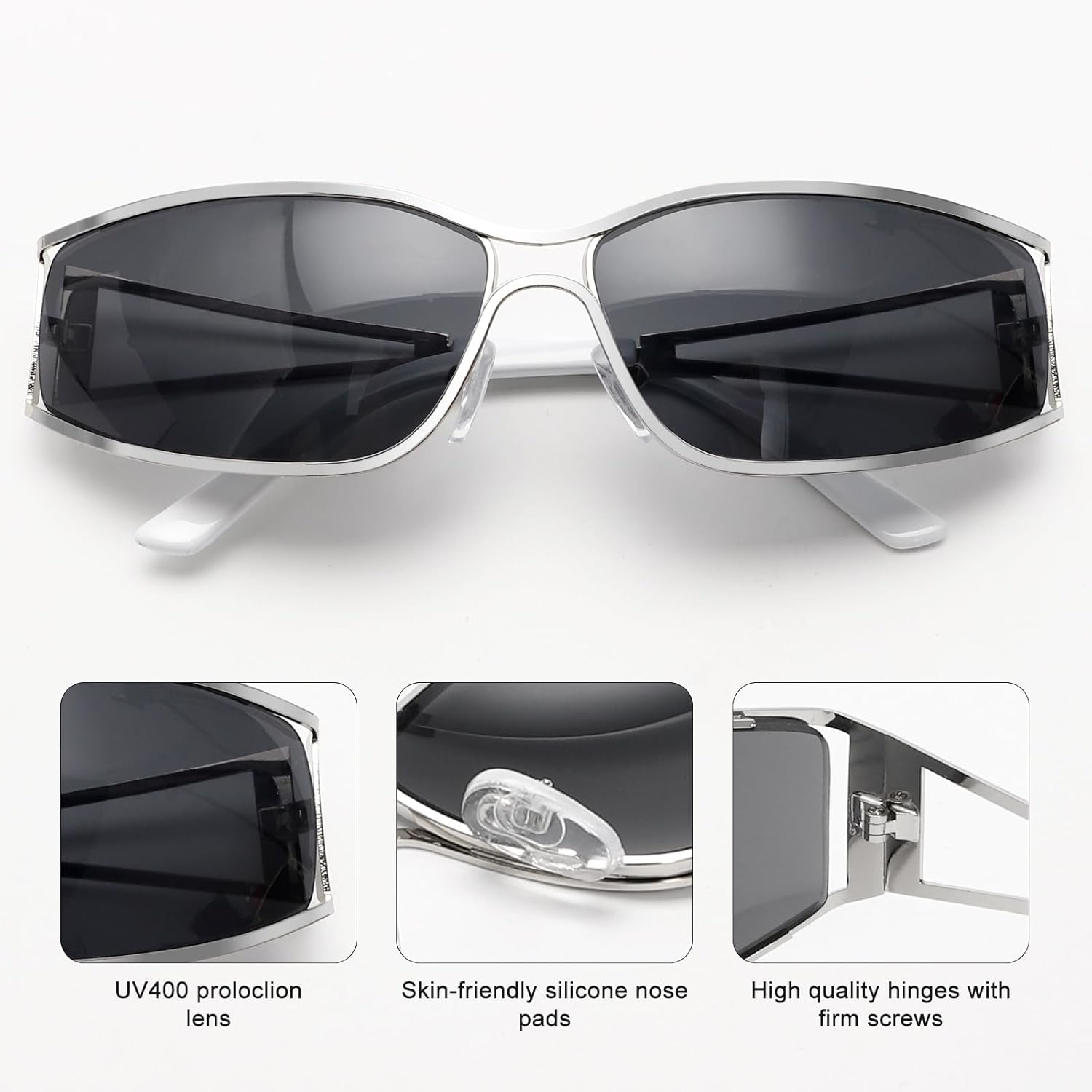 Y2K Sunglasses for Women,Fashion Metal Y2K Glasses,Trendy 2000S Sunglasses Aesthetics Y2K Accessories for Women