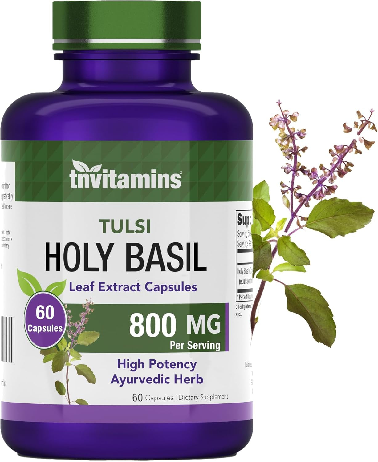 Holy Basil Capsules (1,600 Mg Equivalent - 240 Capsules) | 8 Month Supply | AKA Tulsi | May Promote Stress & Frustration Relief* | Adaptogenic, & Ayurvedic Herb TLBH