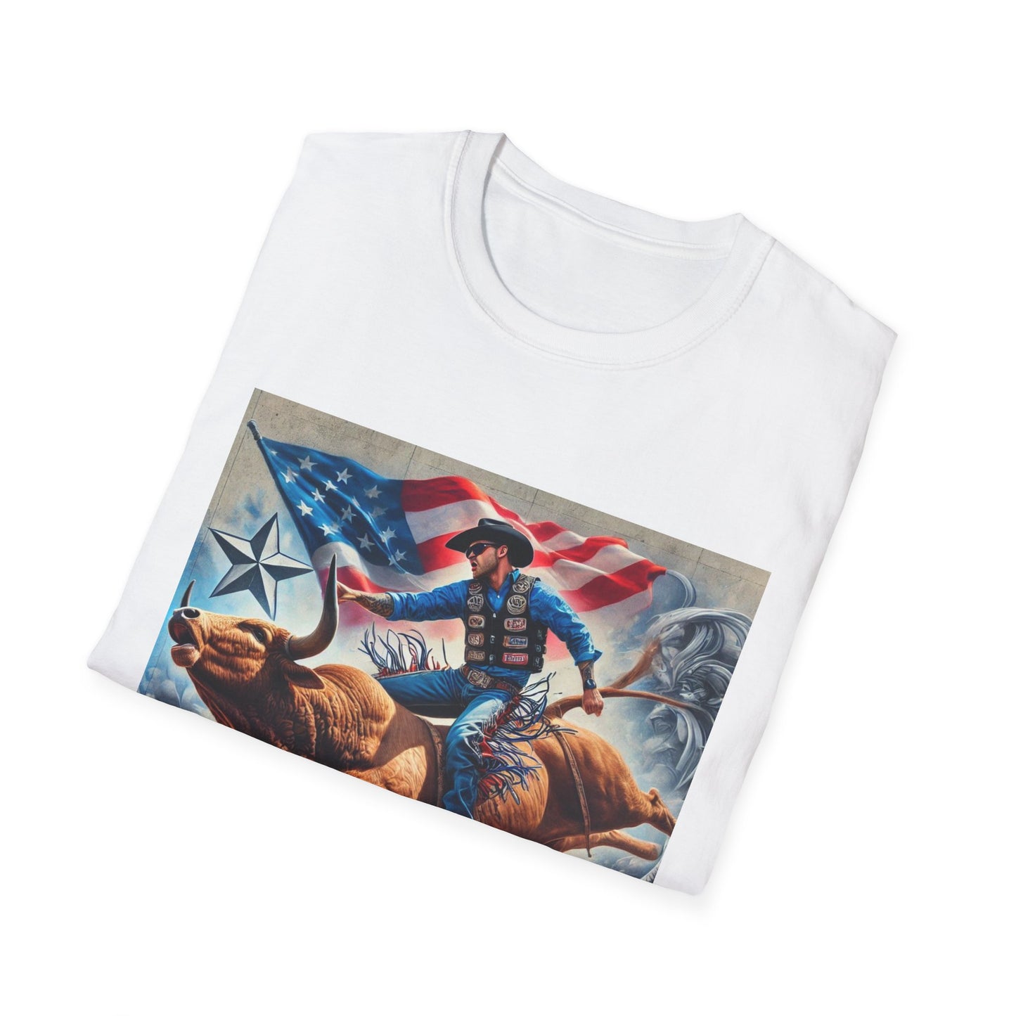 Professional Bull Riders 3D tattoo Unisex Softstyle T-Shirt
