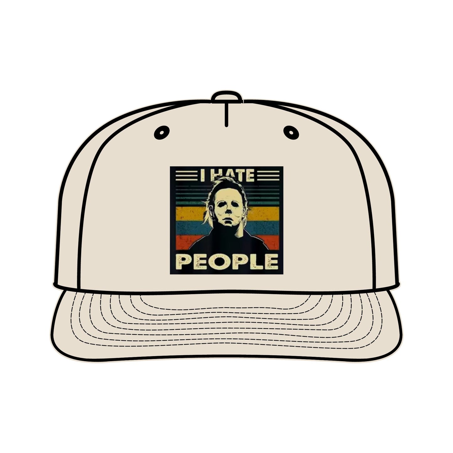 Michael Myers I Hate People Vintage Print  Surf Cap
