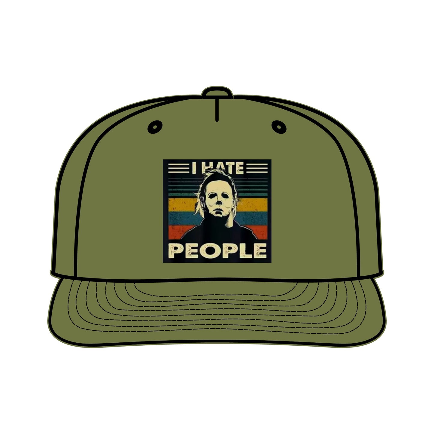 Michael Myers I Hate People Vintage Print  Surf Cap