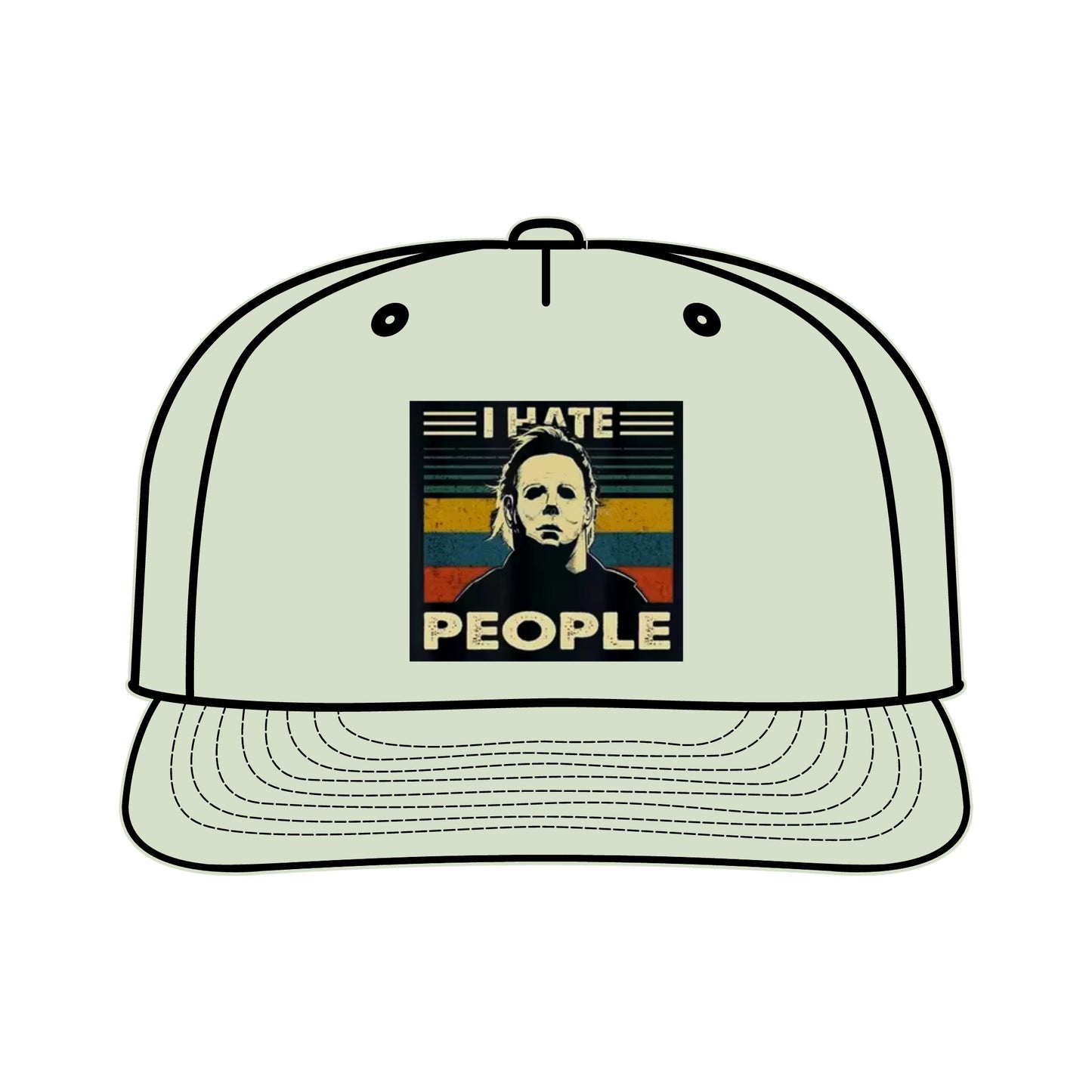 Michael Myers I Hate People Vintage Print  Surf Cap