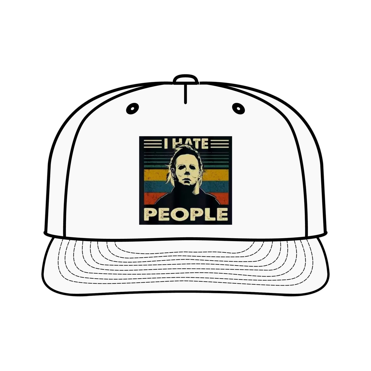 Michael Myers I Hate People Vintage Print  Surf Cap