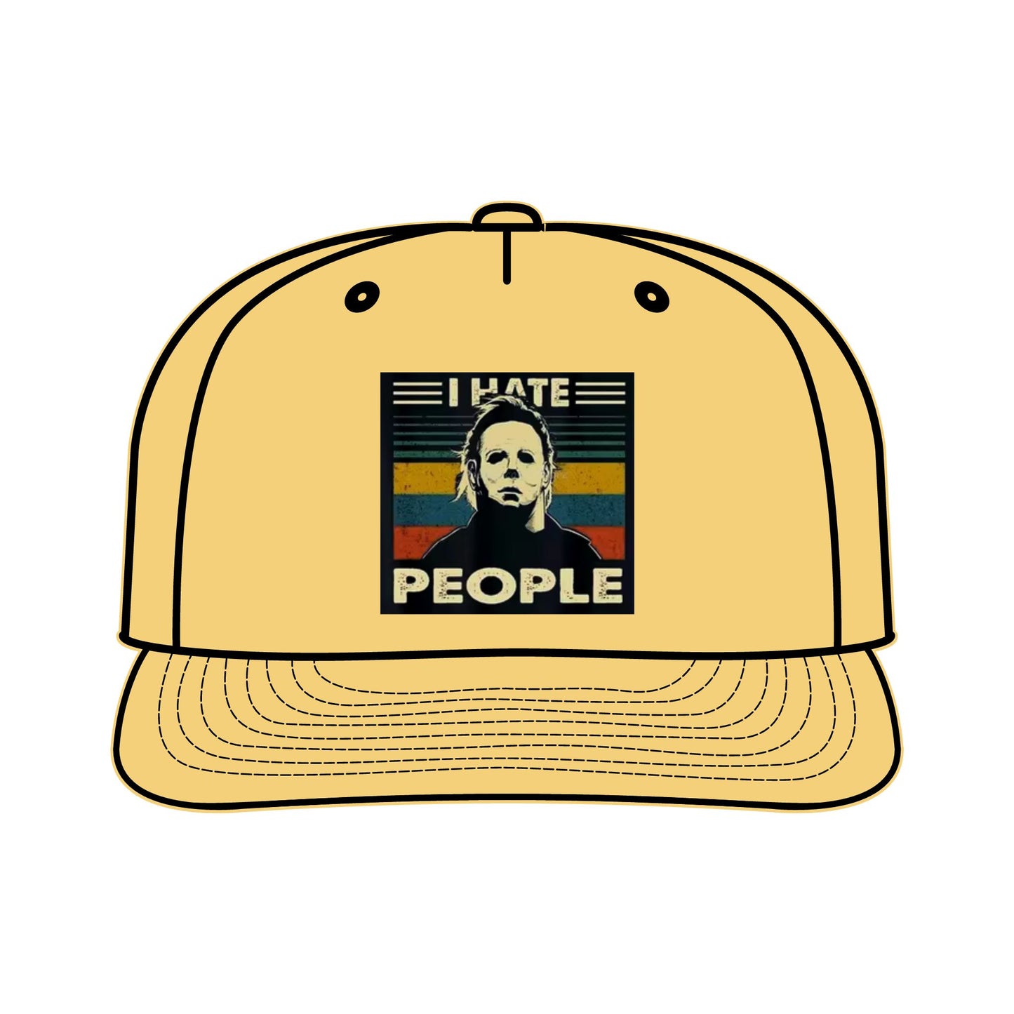 Michael Myers I Hate People Vintage Print  Surf Cap
