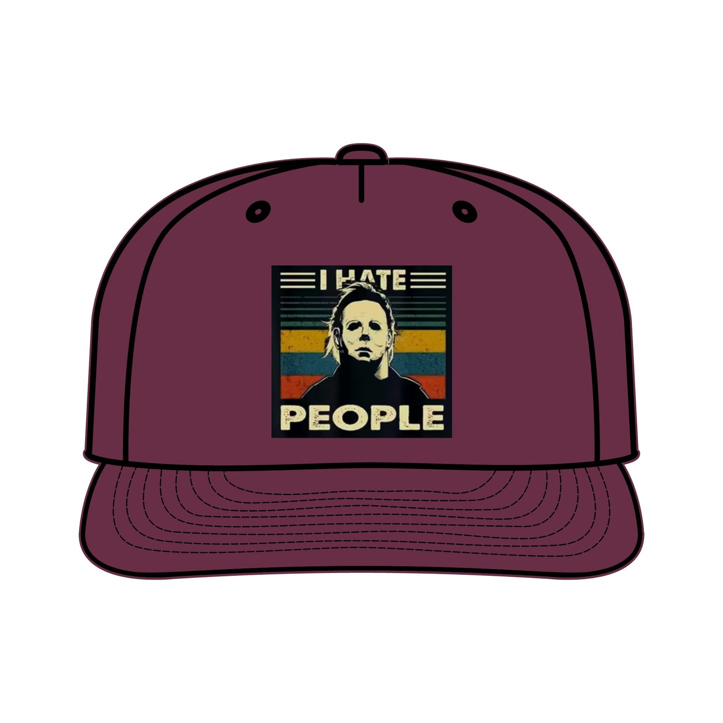 Michael Myers I Hate People Vintage Print  Surf Cap