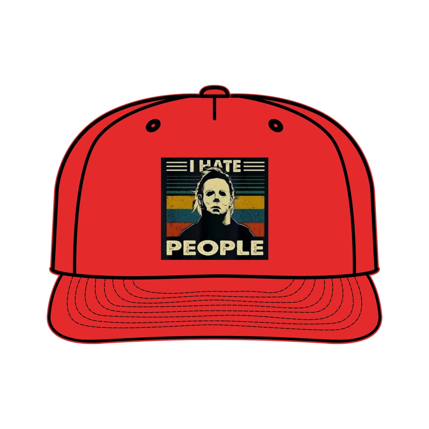 Michael Myers I Hate People Vintage Print  Surf Cap